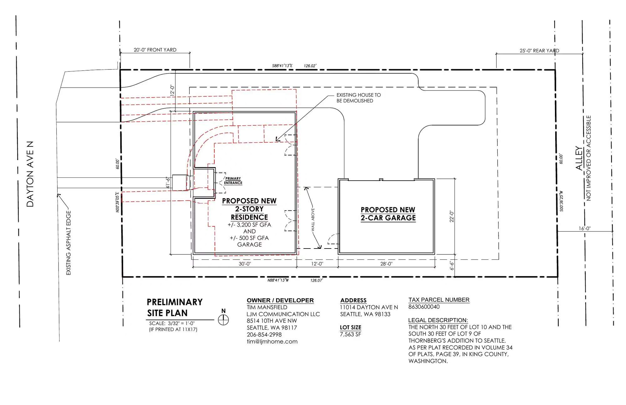 Site plan for 11014 Dayton Ave N