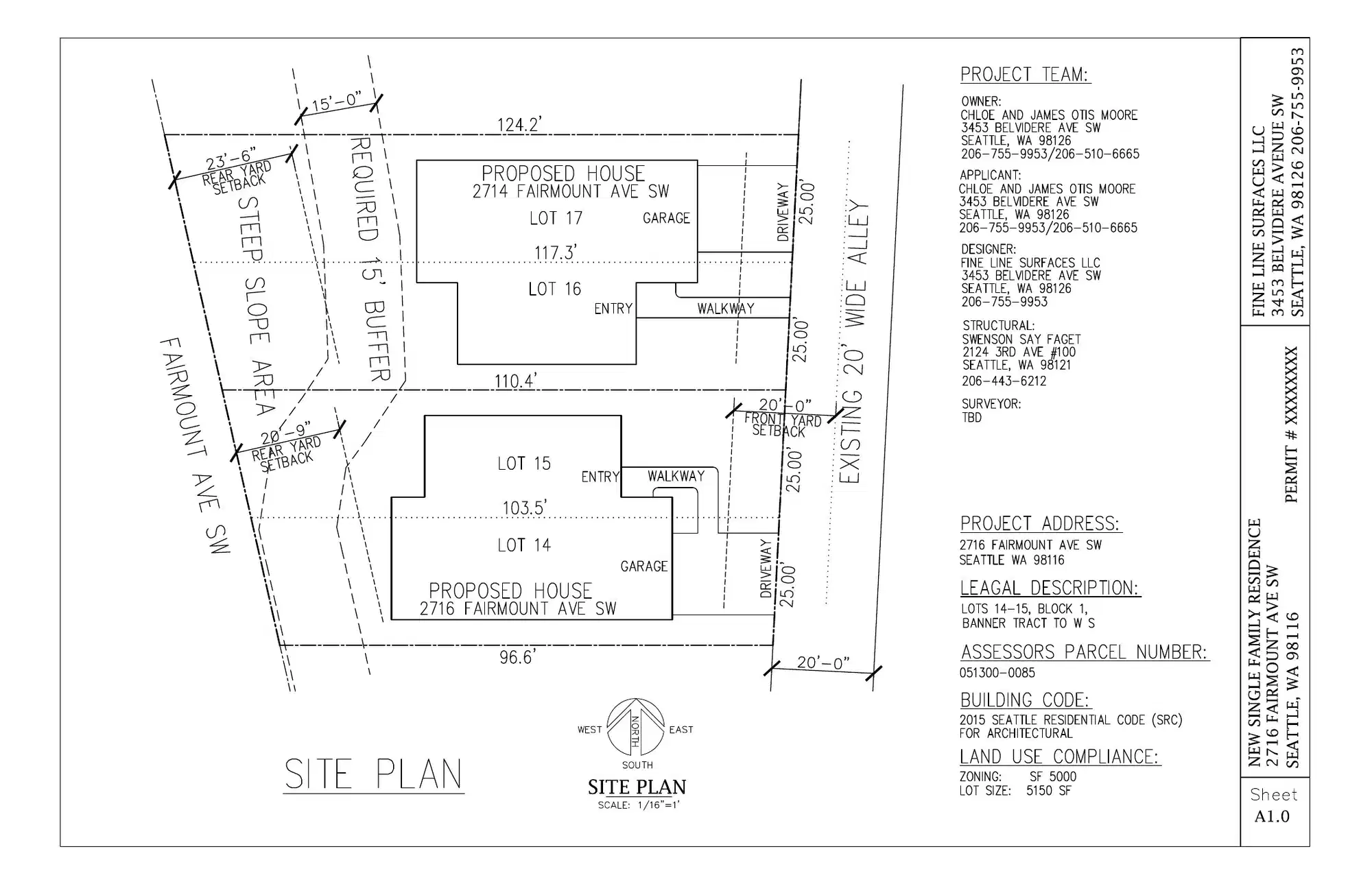 Site plan for 2716 Fairmount Ave SW