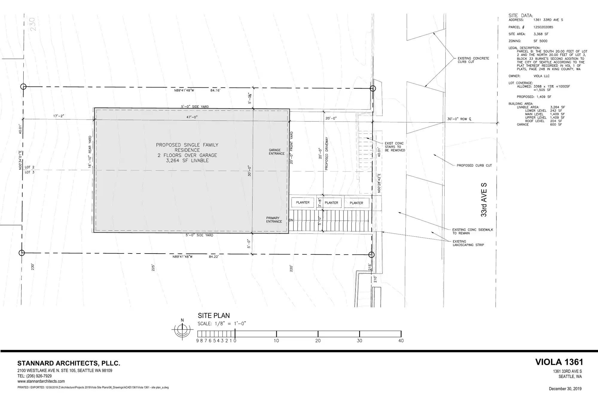 Site plan for 1361 33rd Ave S