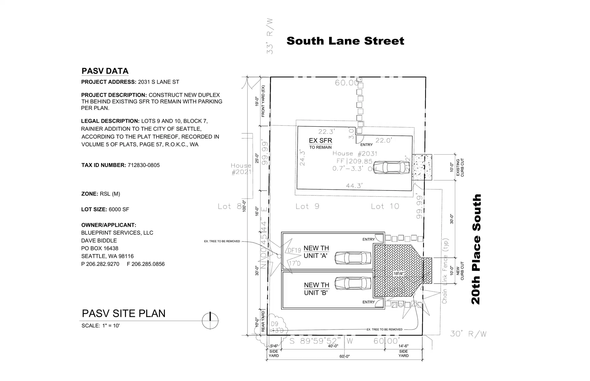 Site plan for 705 20th Pl S