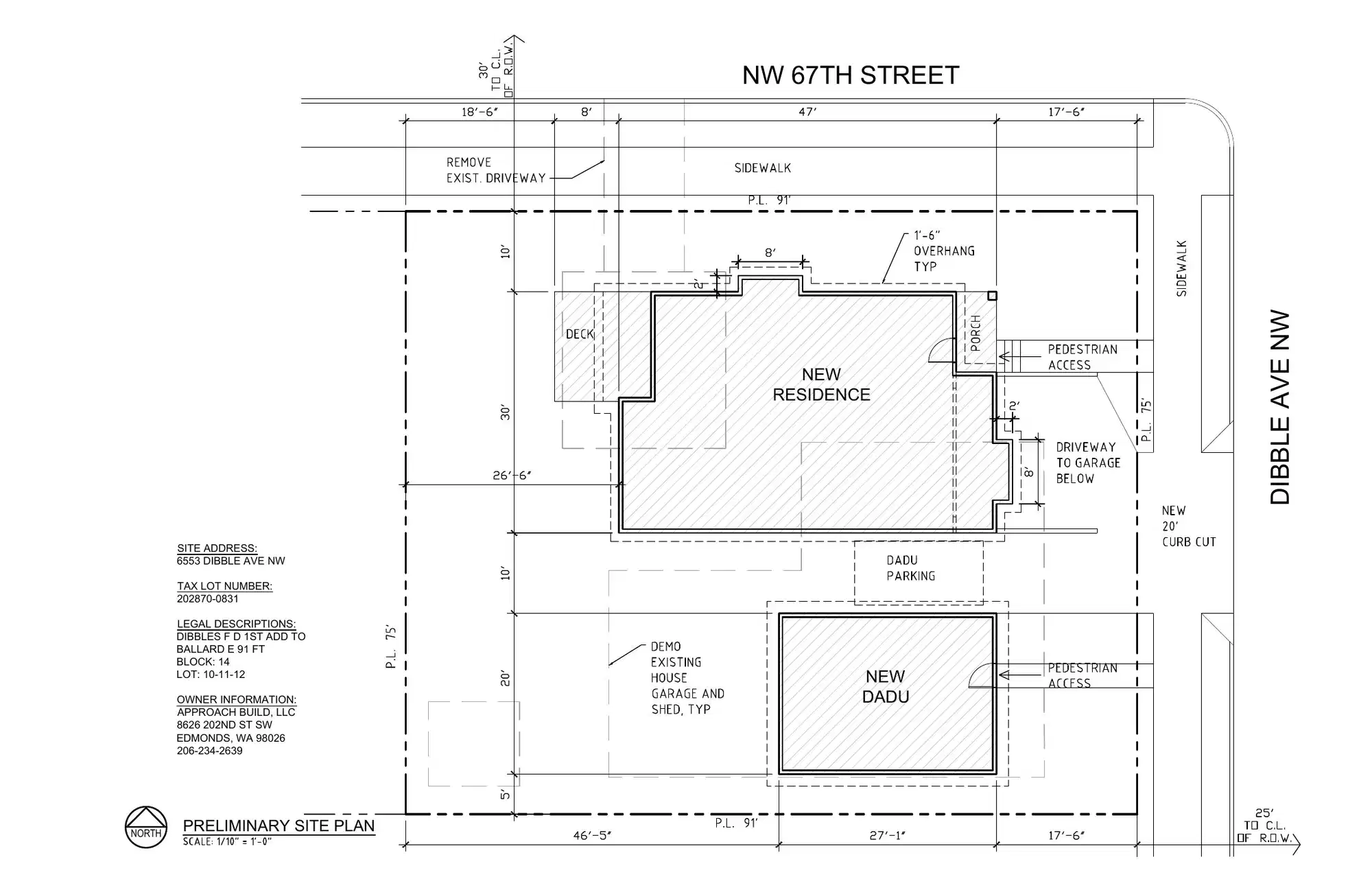 Site plan for 6553 Dibble Ave NW