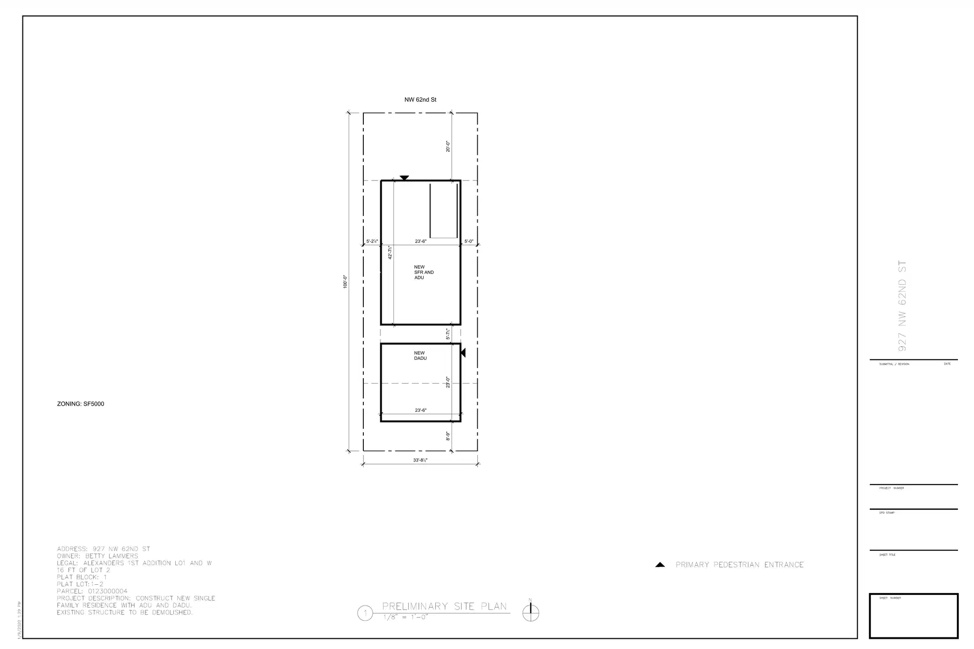 Site plan for 927 NW 62nd St