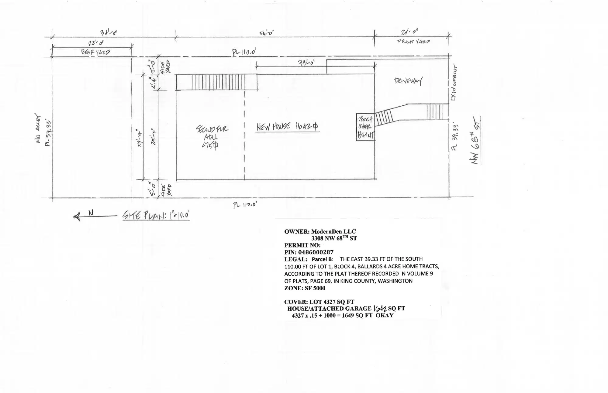 Site plan for 3308 NW 68th St