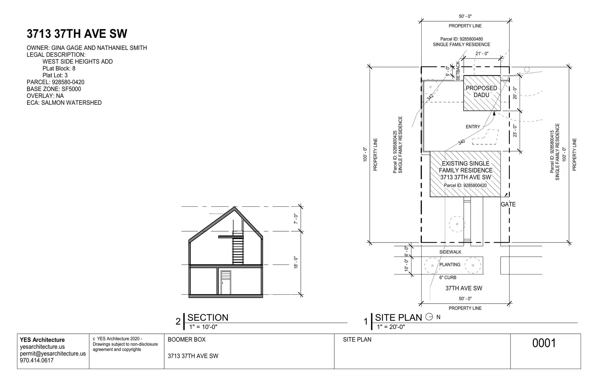 Site plan for 3713 37th Ave SW