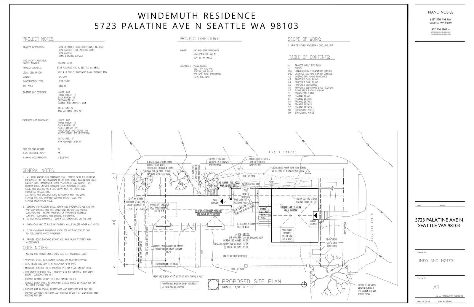 Site plan for 5723 Palatine Ave N