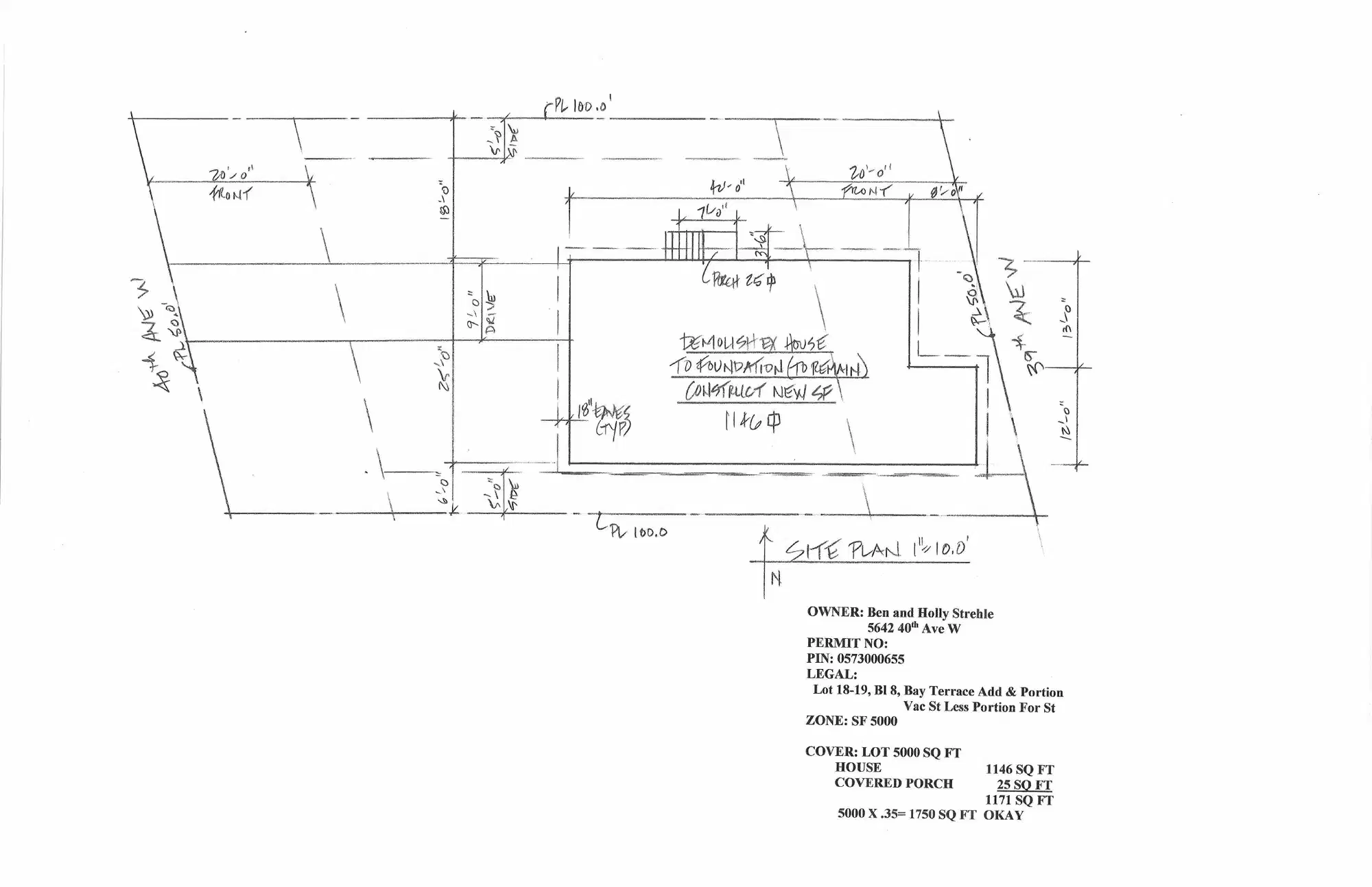 Site plan for 5642 40th Ave W