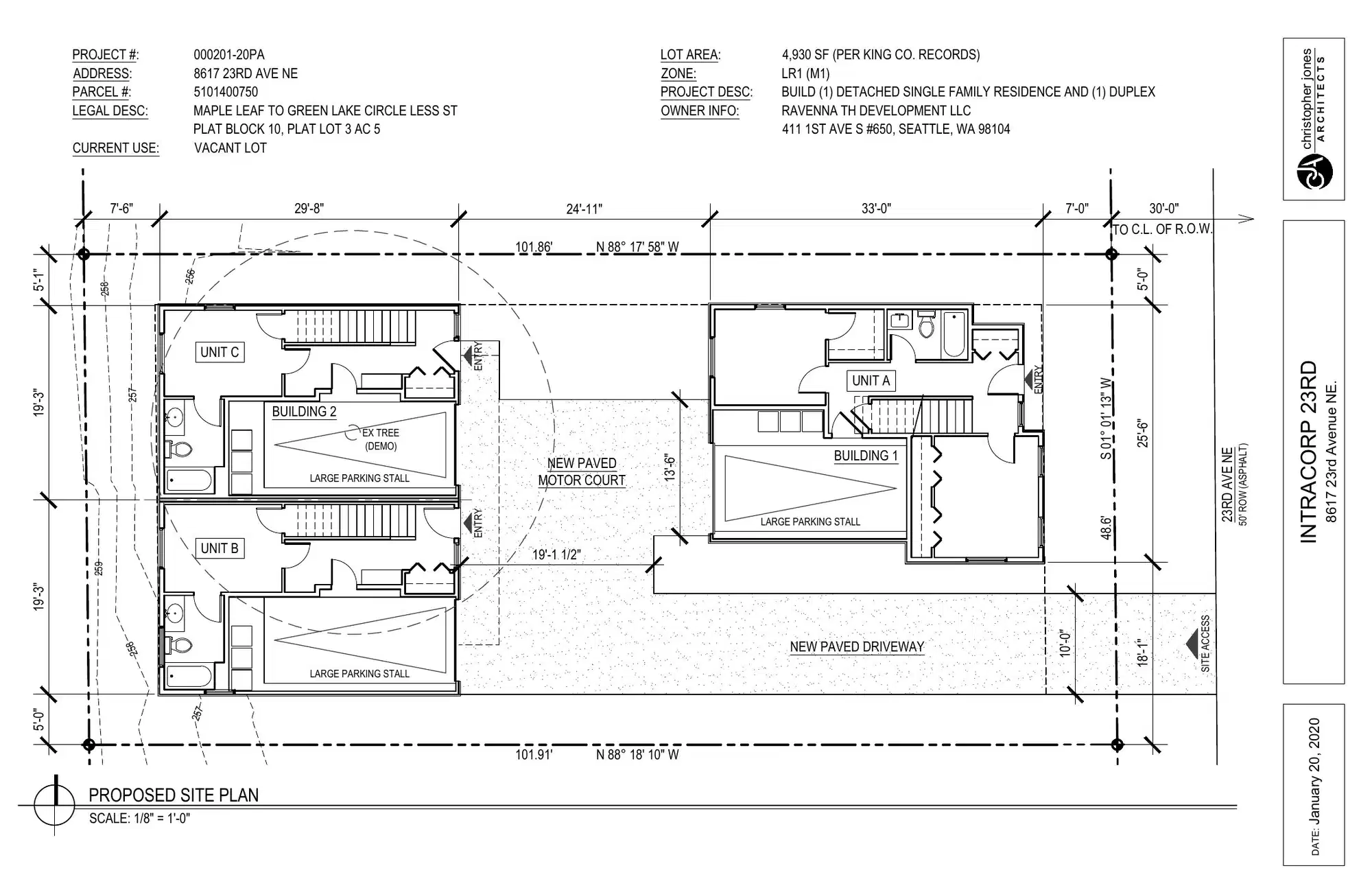 Site plan for 8615 23rd Ave NE