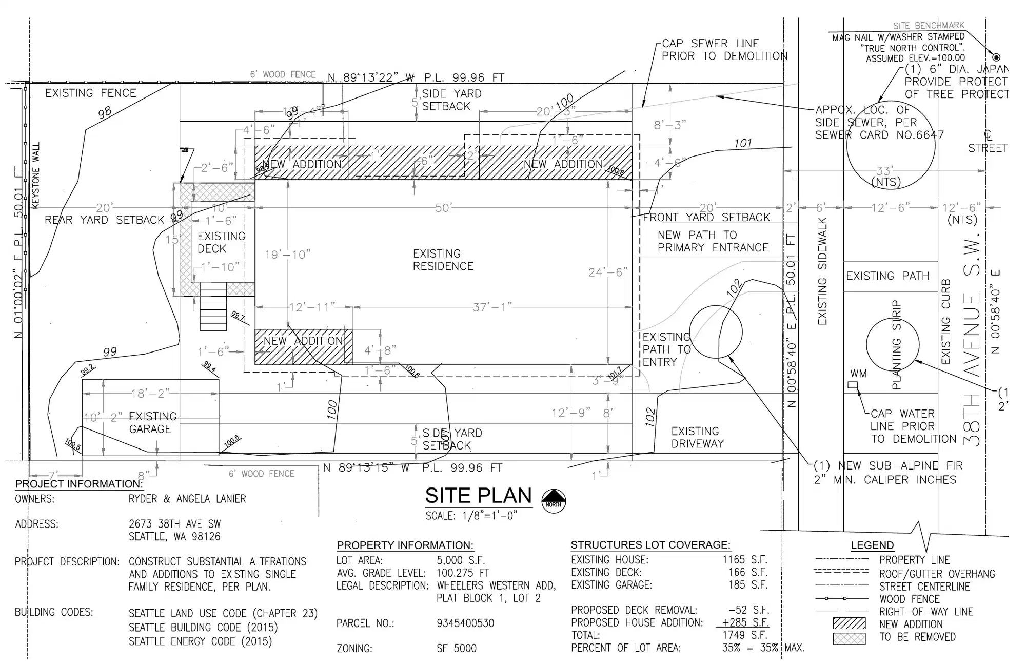 Site plan for 2673 38th Ave SW