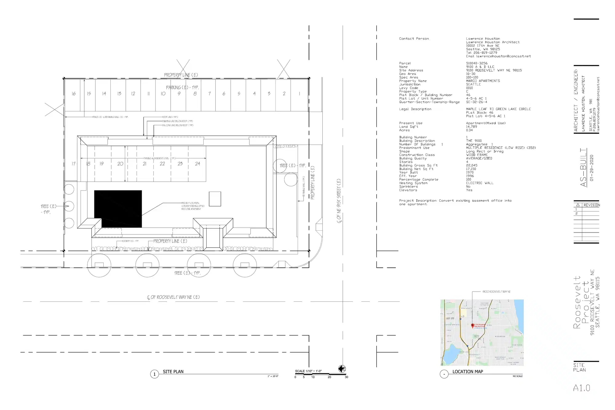 Site plan for 9100 Roosevelt Way NE