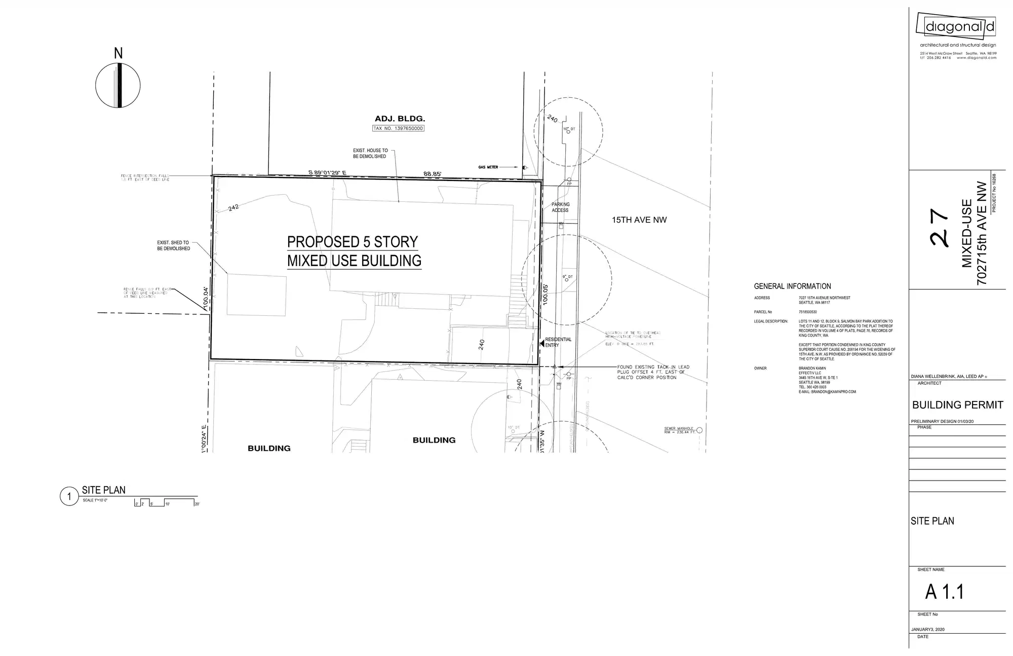 Site plan for 7025 15th Ave NW