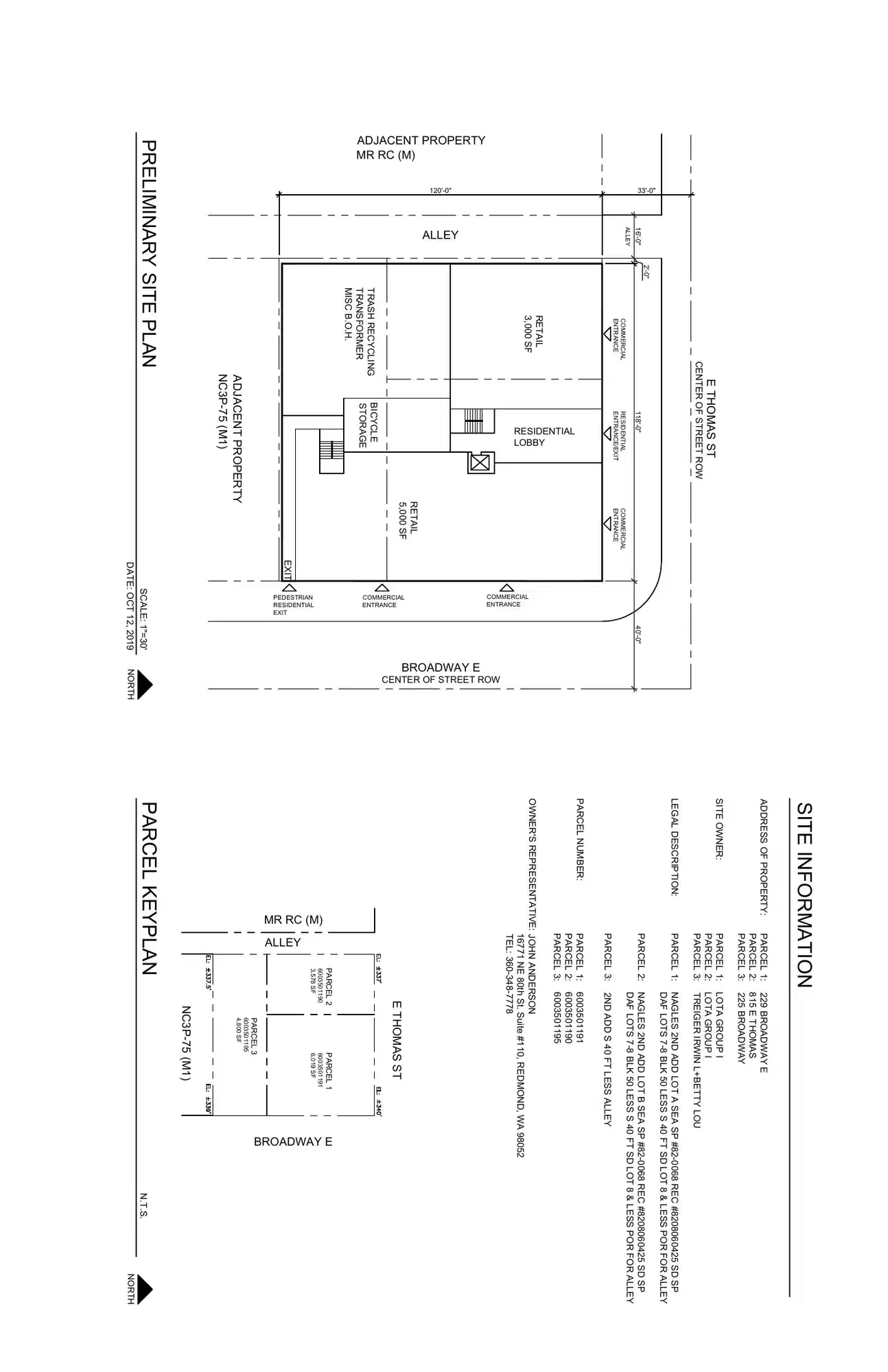 Site plan for 821 E Thomas St