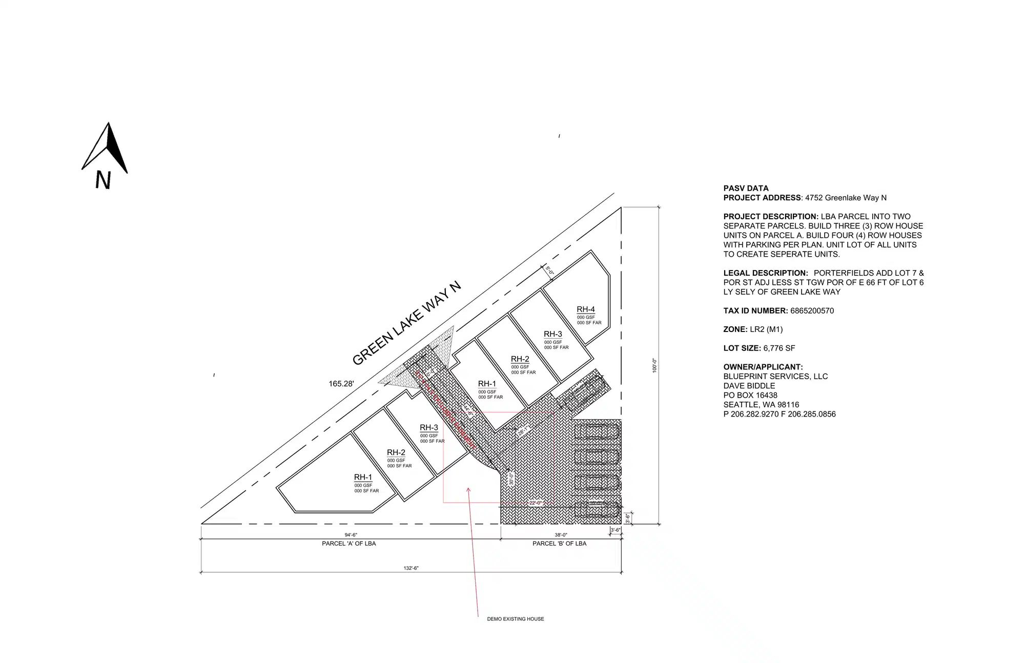 Site plan for 4762 Green Lake Way N