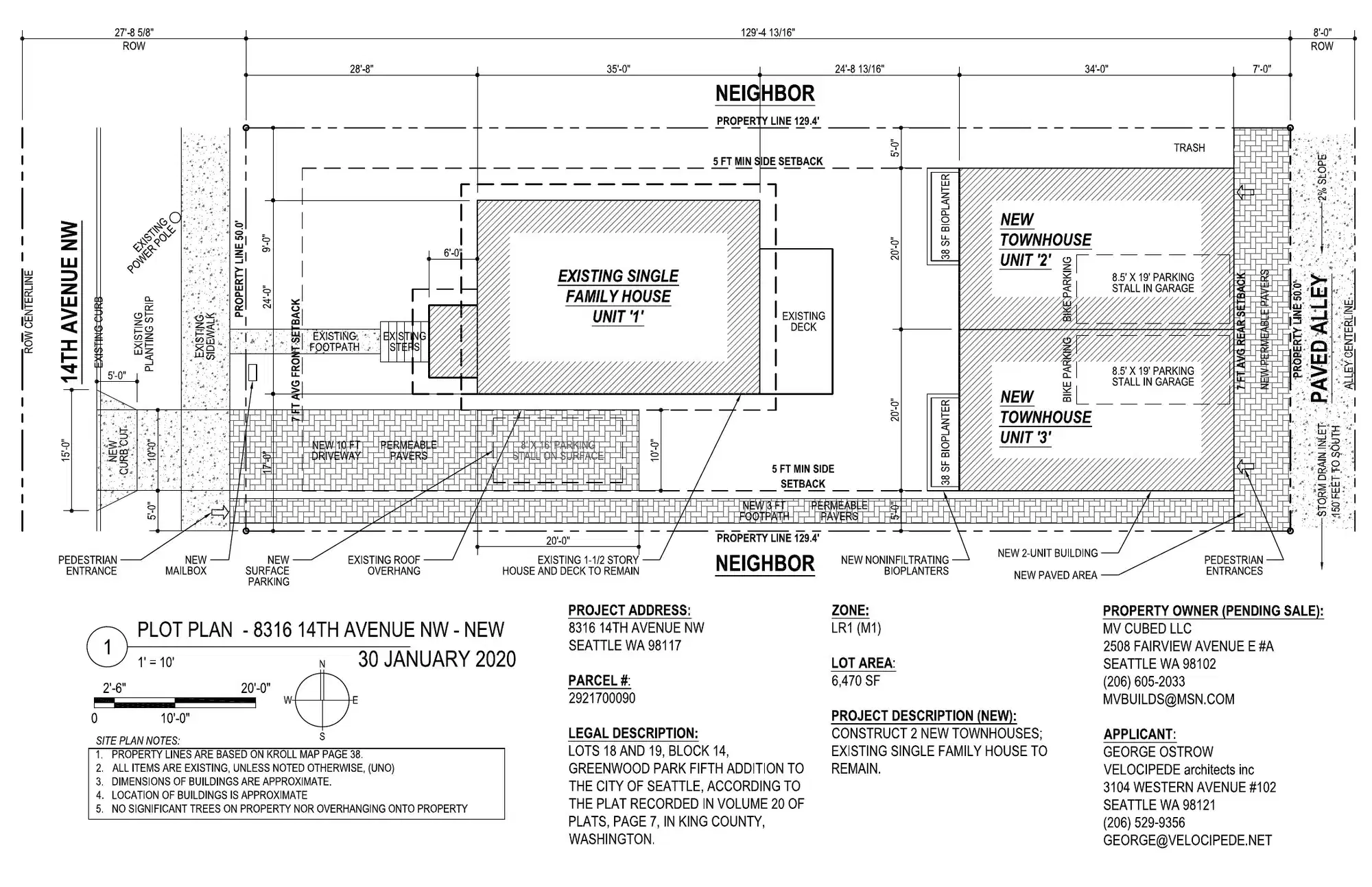 Site plan for 8314 14th Ave NW