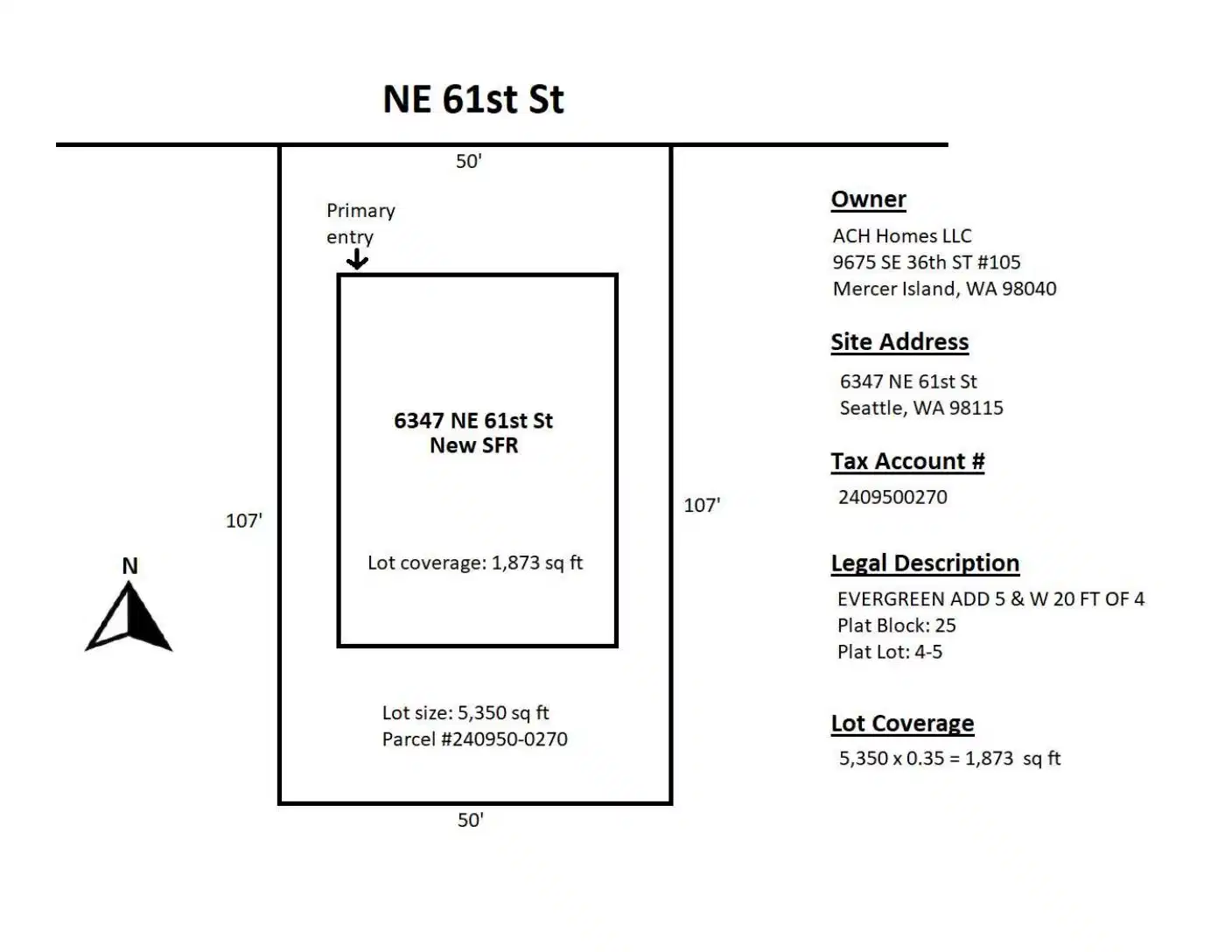 Site plan for 6347 NE 61st St