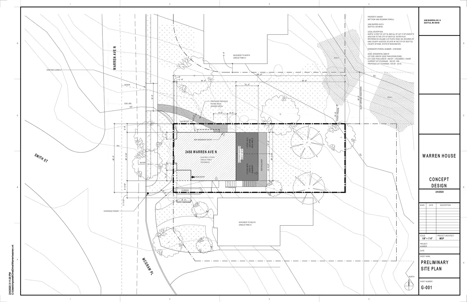 Site plan for 2456 Warren Ave N