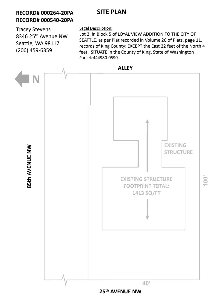Site plan for 8346 25th Ave NW