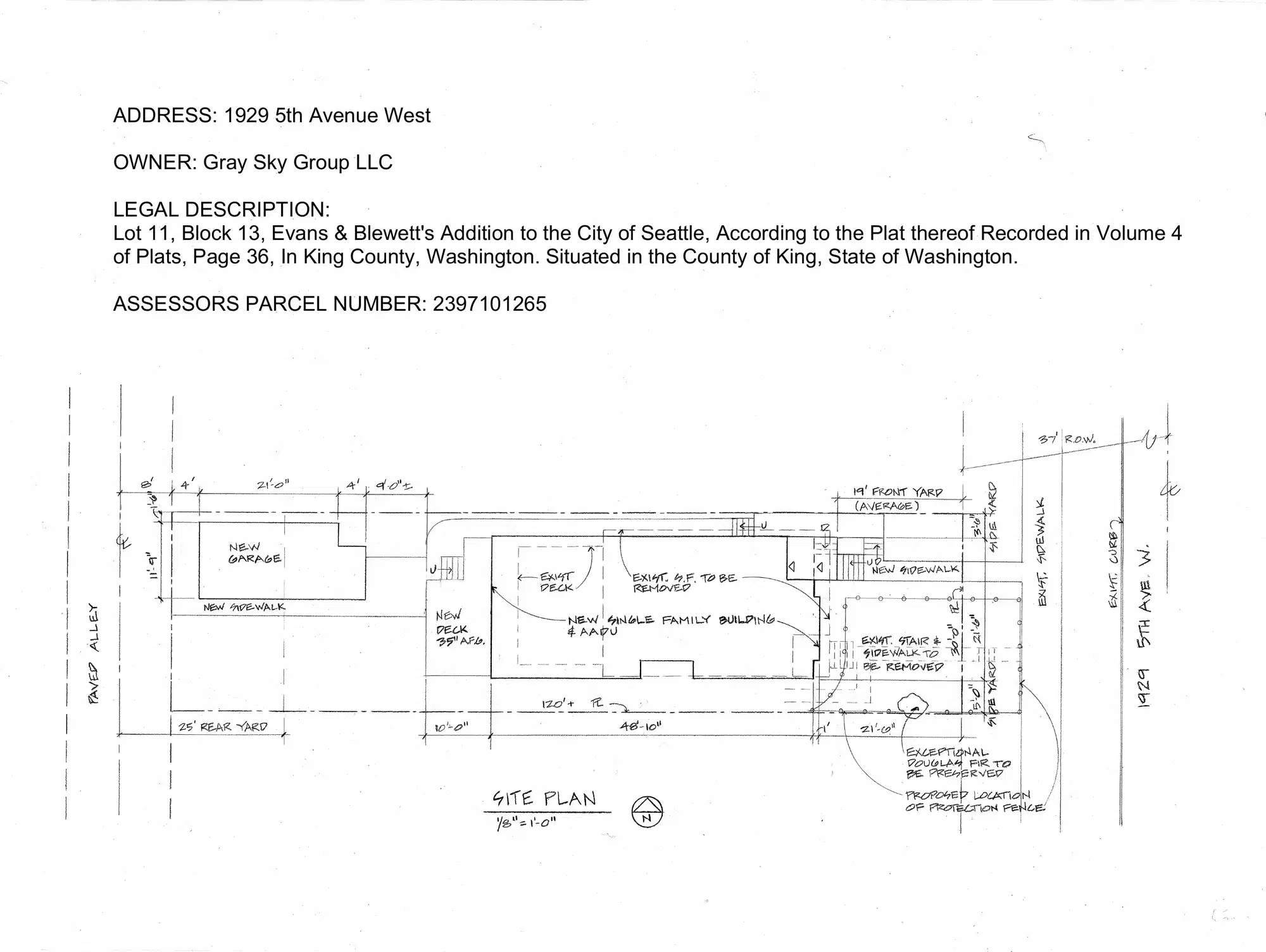 Site plan for 1929 5th Ave W