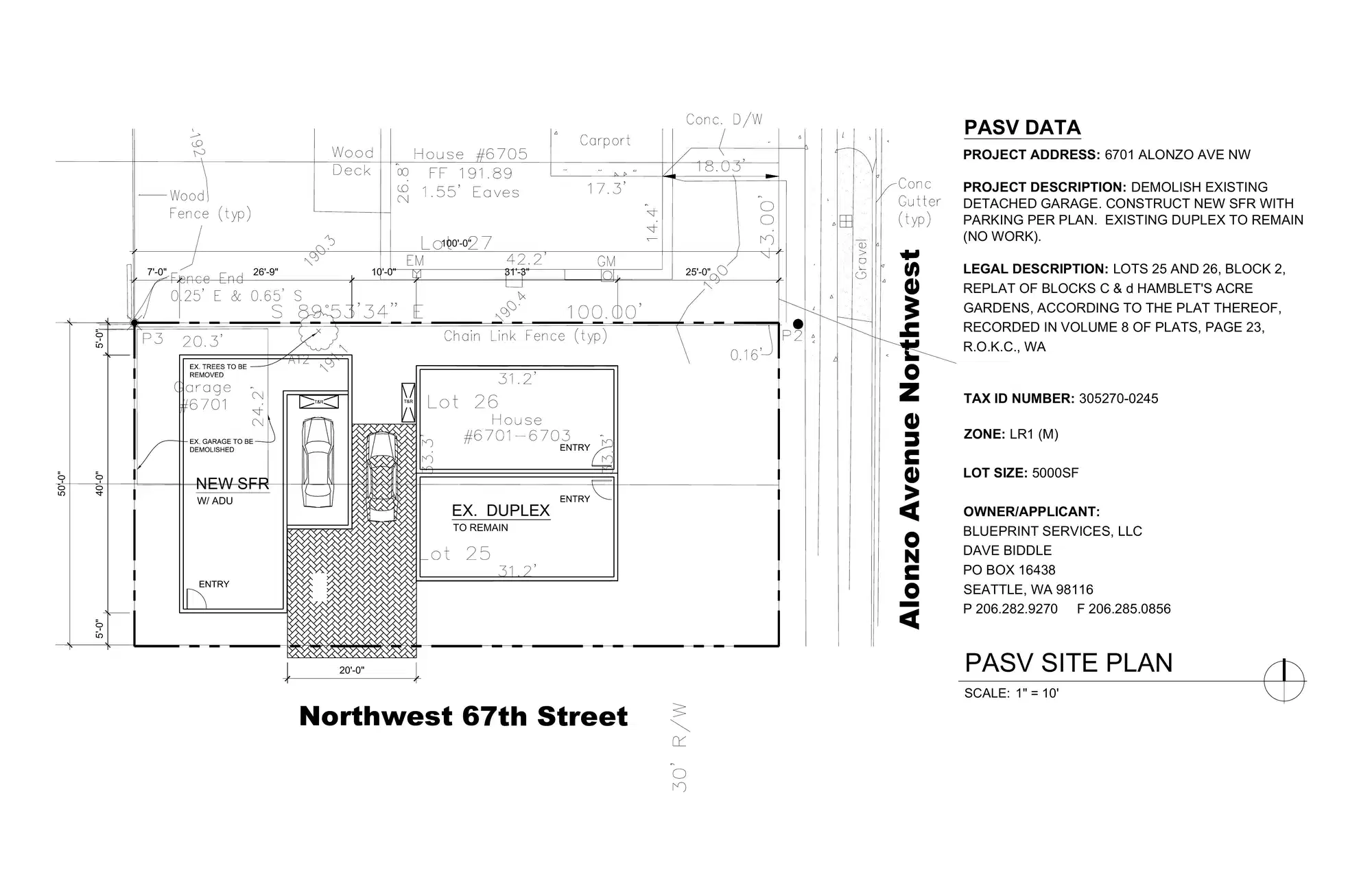 Site plan for 1458 NW 67th St