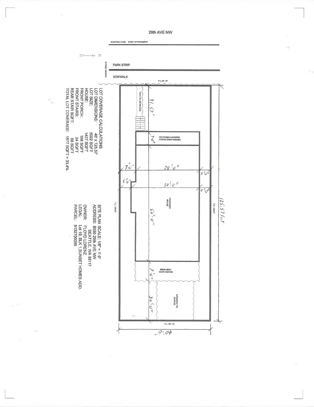 Site plan for 8050 29th Ave NW