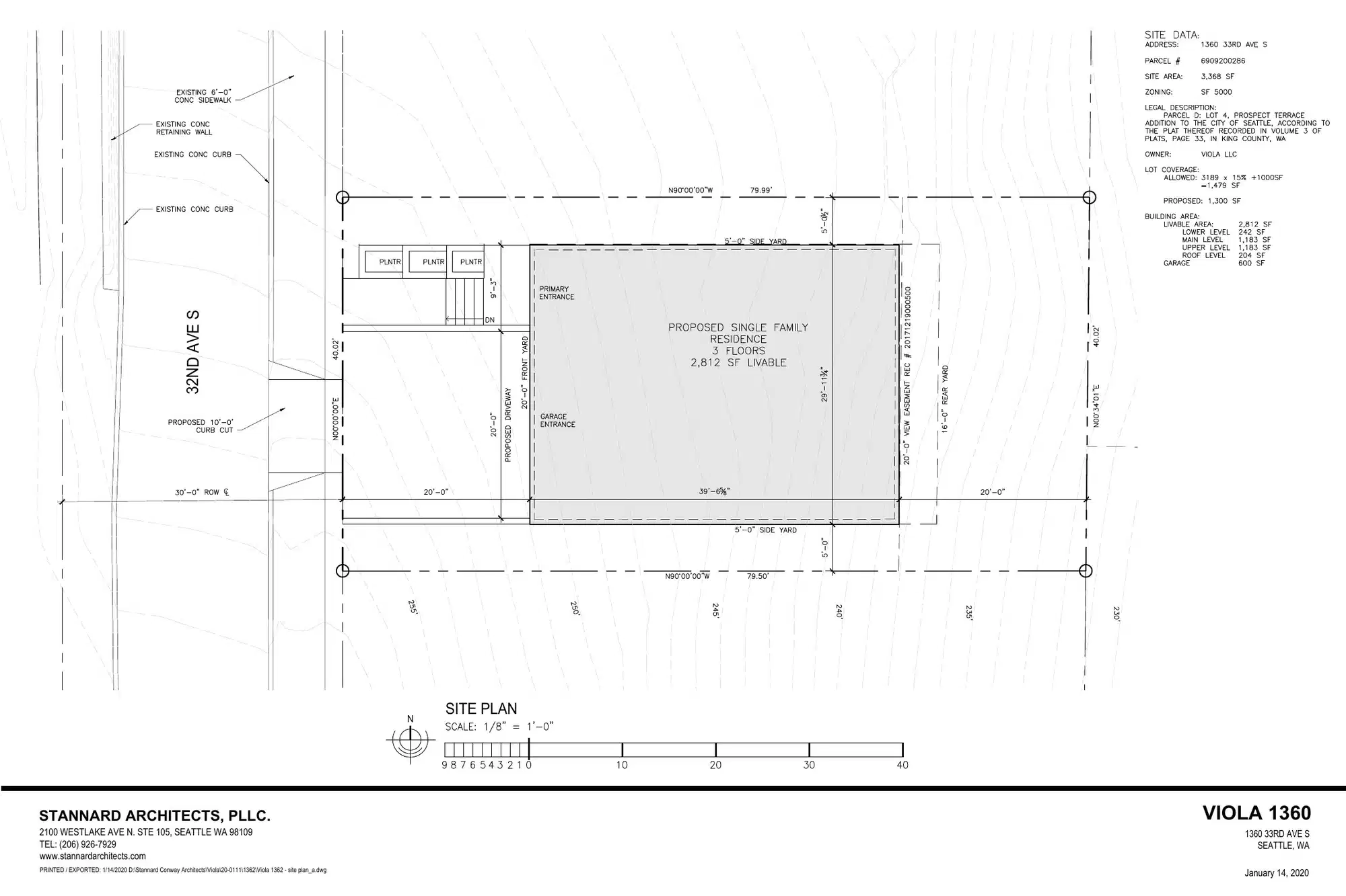 Site plan for 1360 32nd Ave S