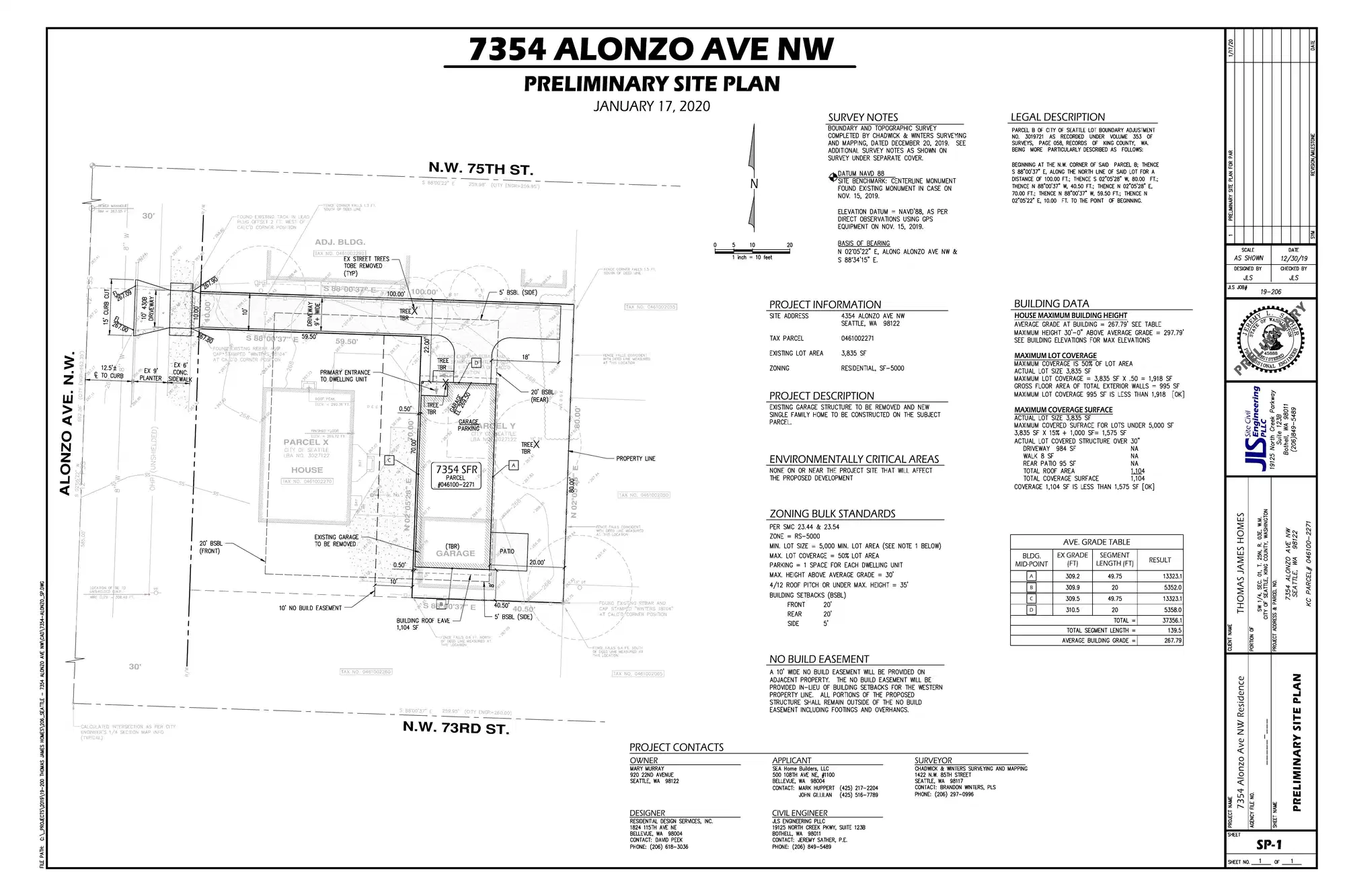 Site plan for 7354 Alonzo Ave NW