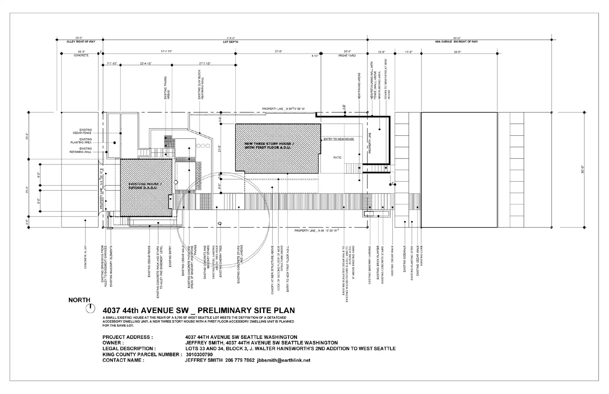 Site plan for 4037 44th Ave SW