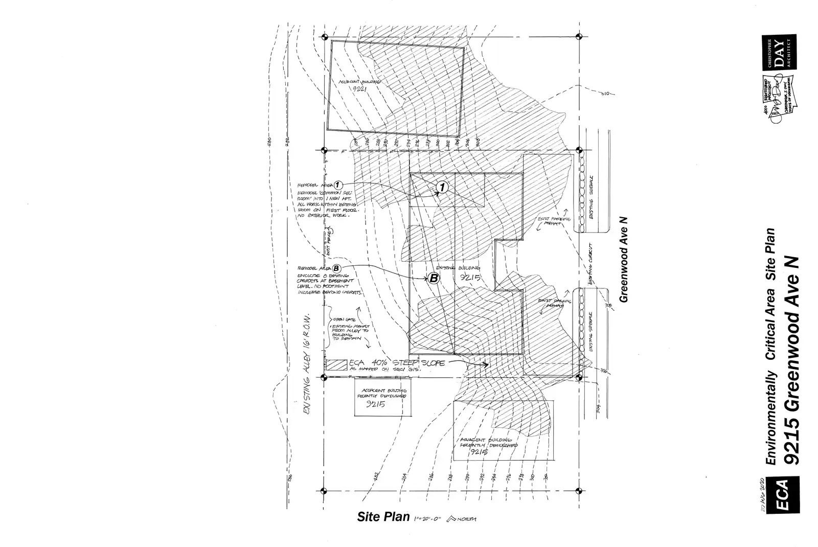 Site plan for 9215 Greenwood Ave N