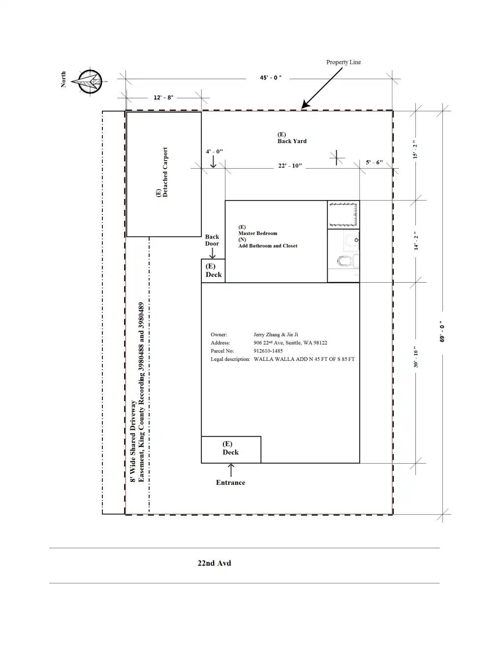 Site plan for 906 22nd Ave