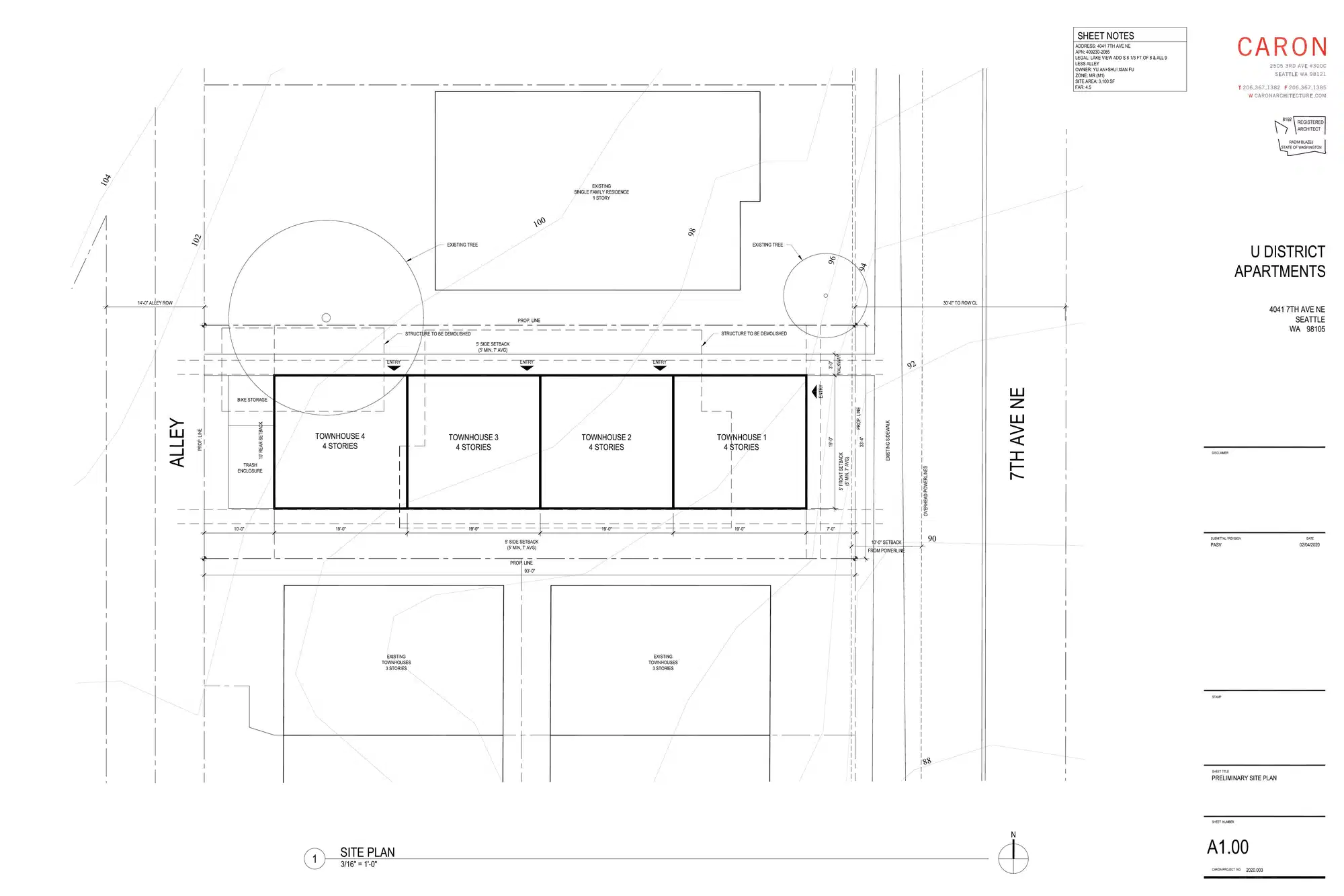 Site plan for 4041 7th Ave NE