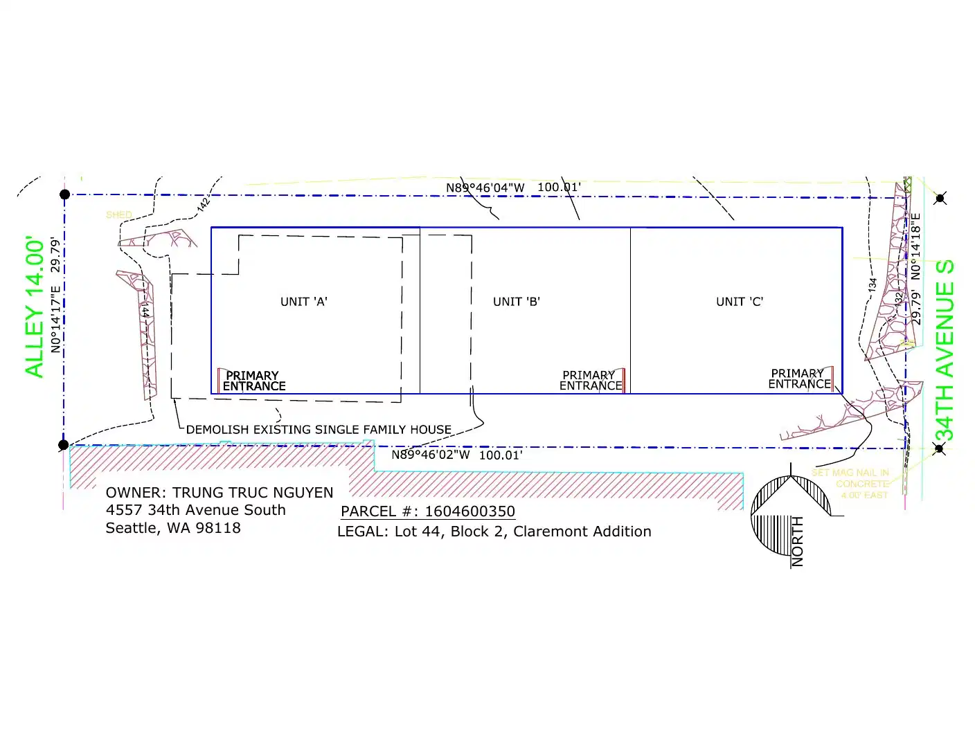 Site plan for 4559 34th Ave S
