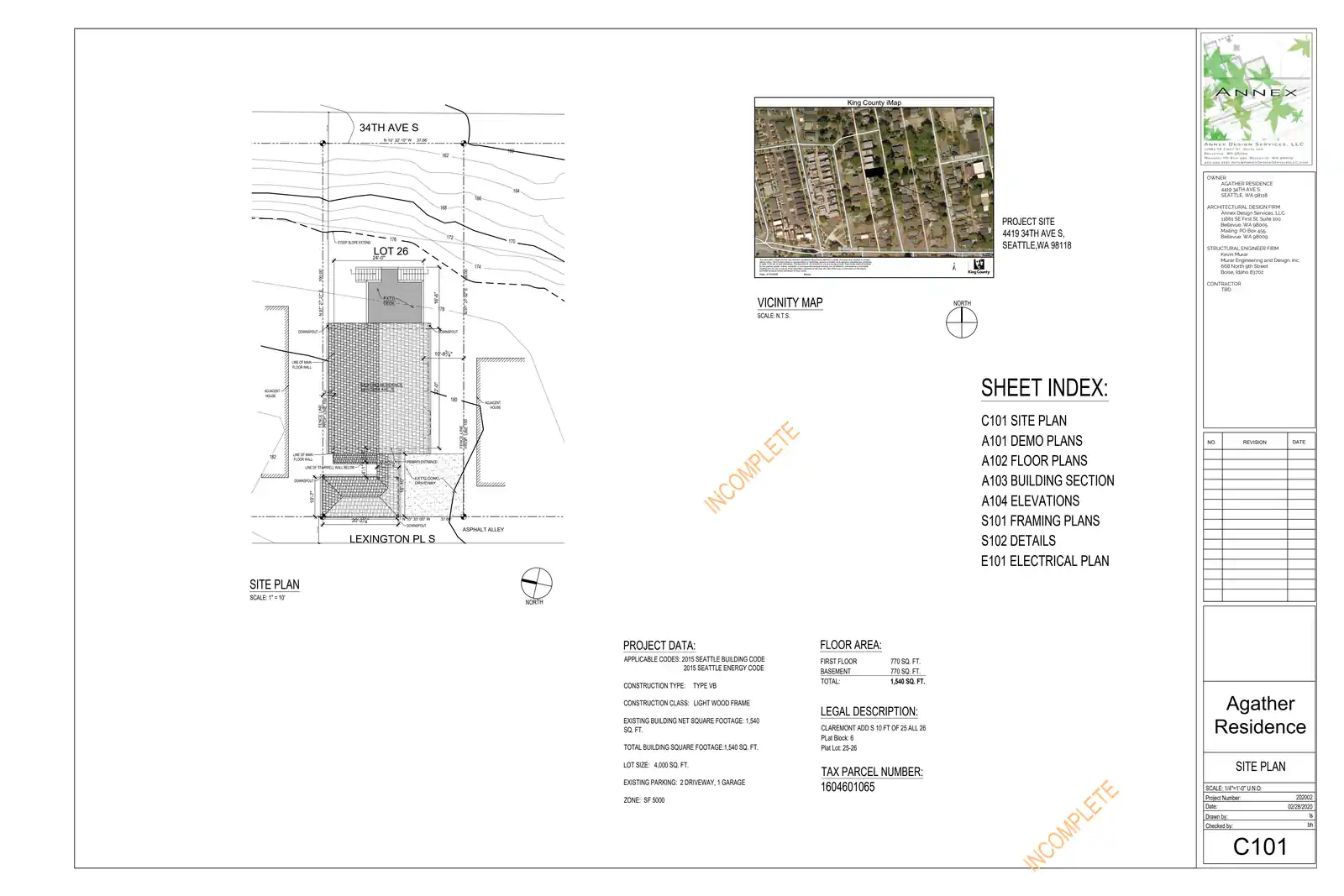 Site plan for 4419 34th Ave S