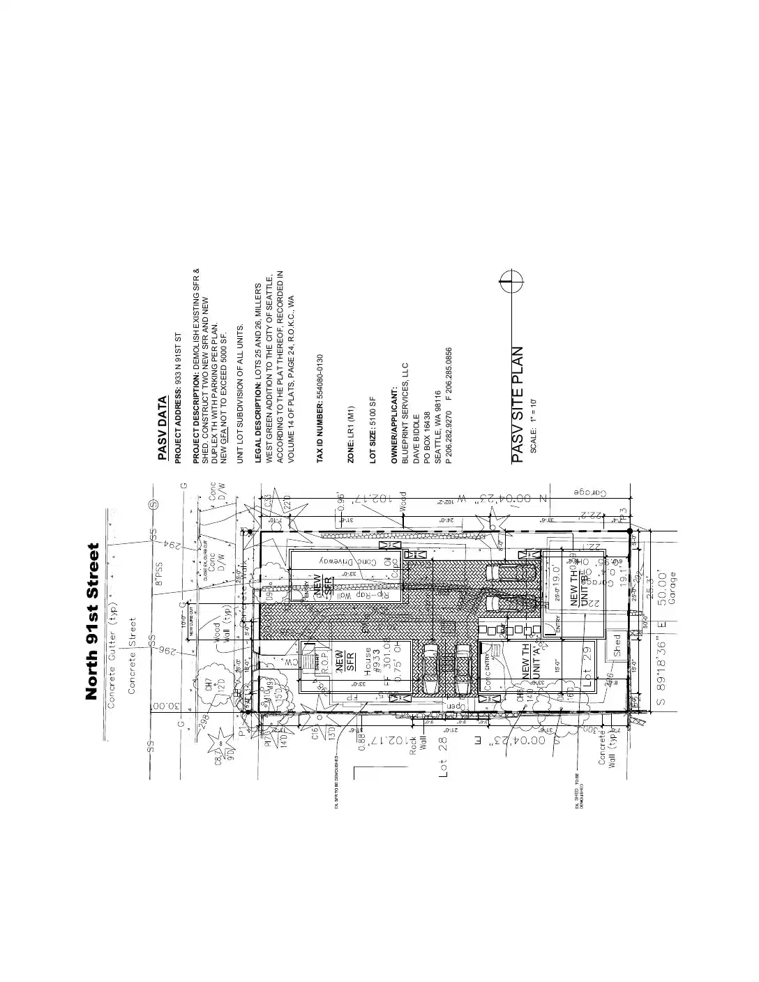 Site plan for 931 N 91st St