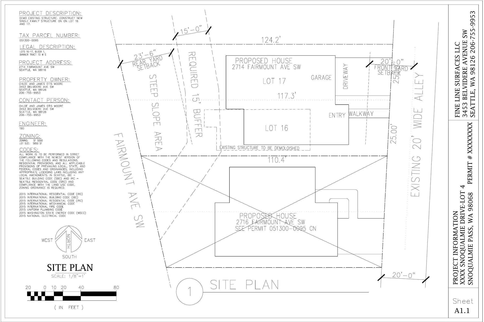 Site plan for 2714 Fairmount Ave SW