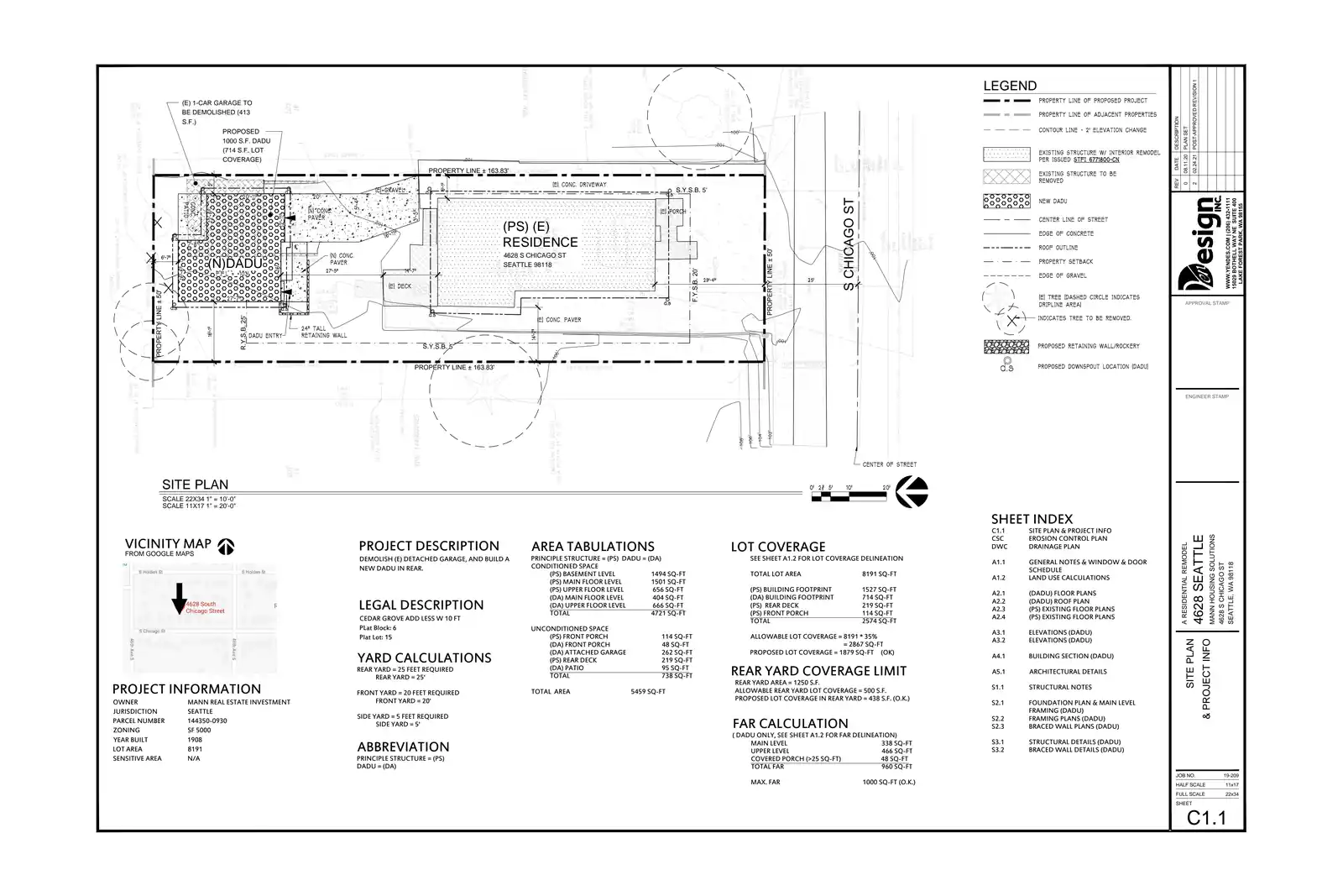 Site plan for 4628 S Chicago St
