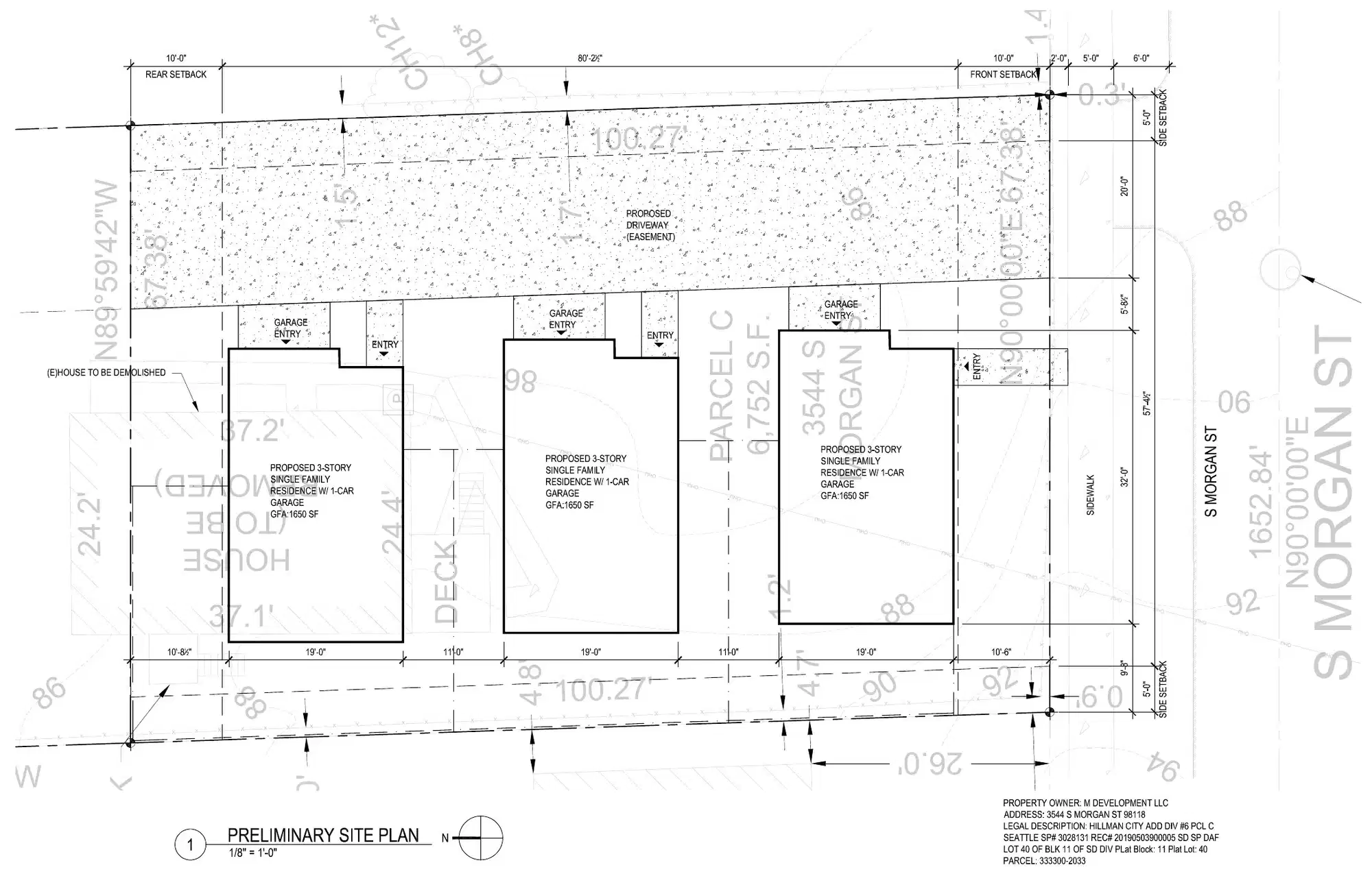 Site plan for 3542 A S Morgan St