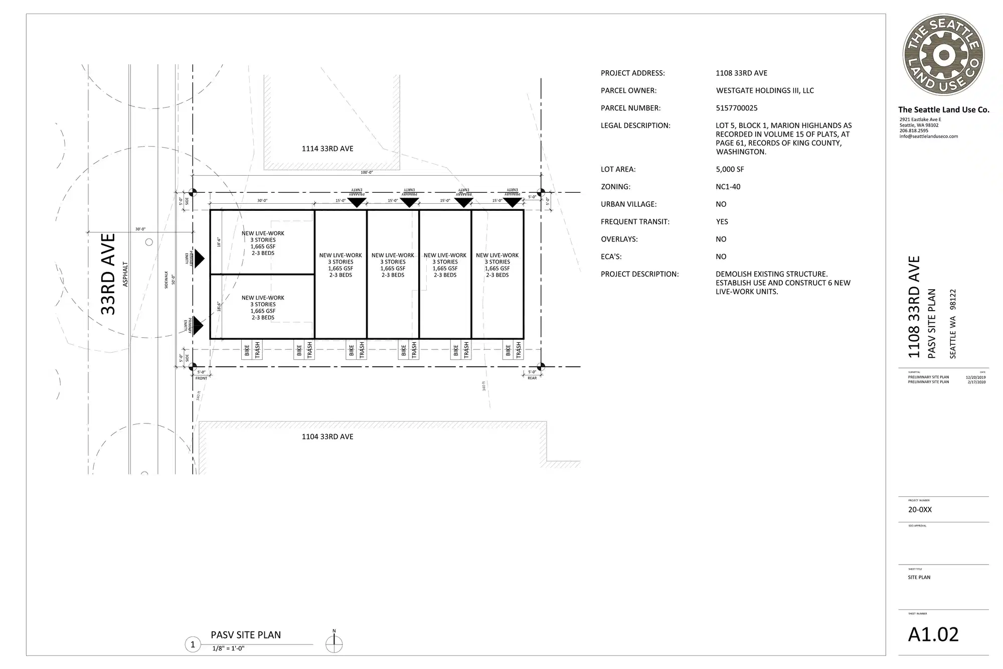 Site plan for 1108 33rd Ave