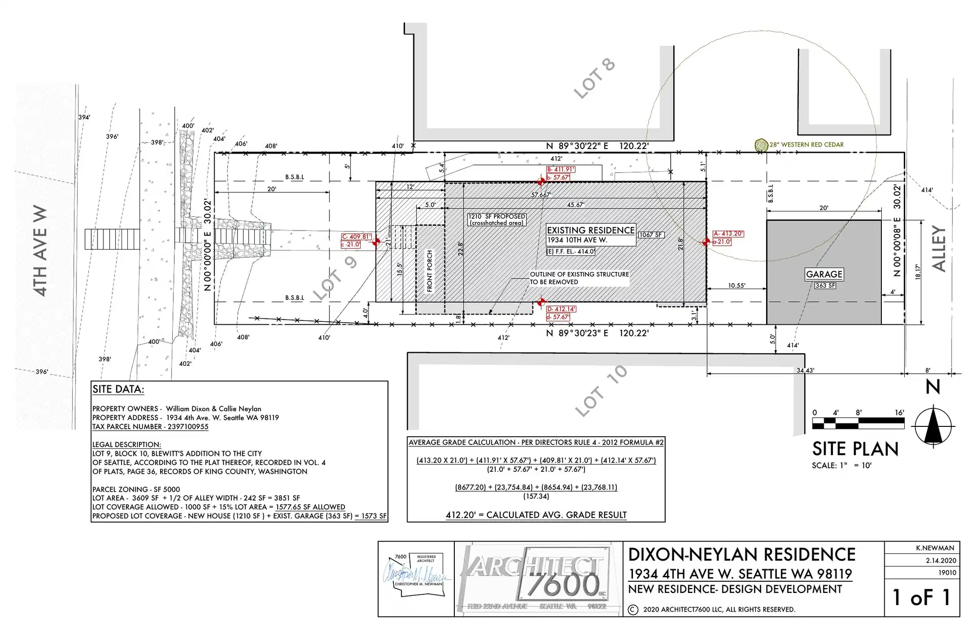 Site plan for 1934 4th Ave W