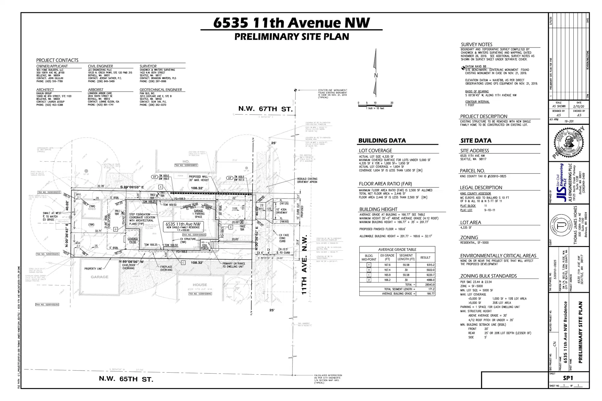Site plan for 6535 11th Ave NW