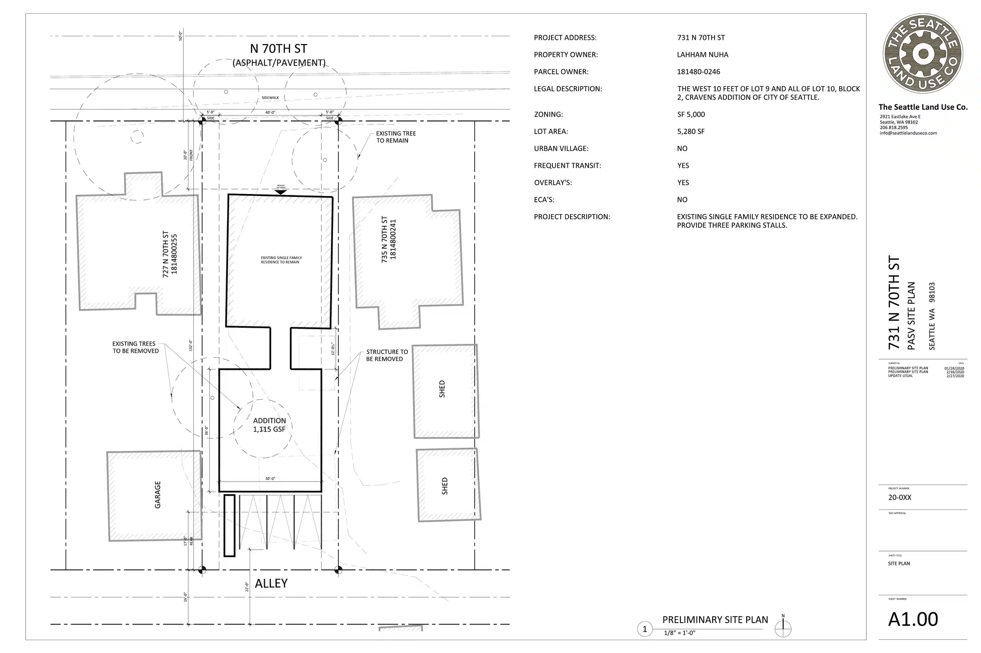 Site plan for 729 N 70th St