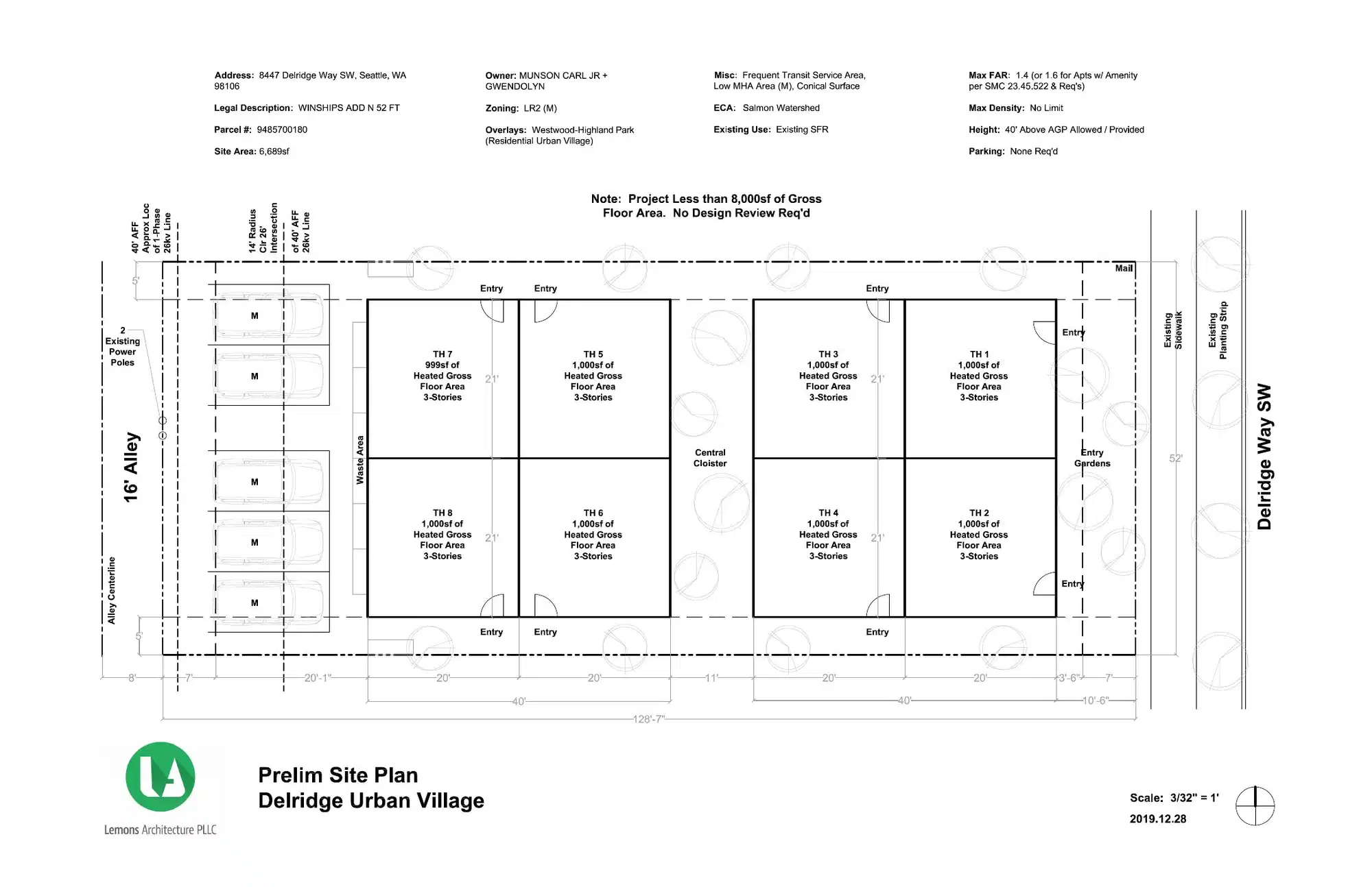 Site plan for 8447 Delridge Way SW