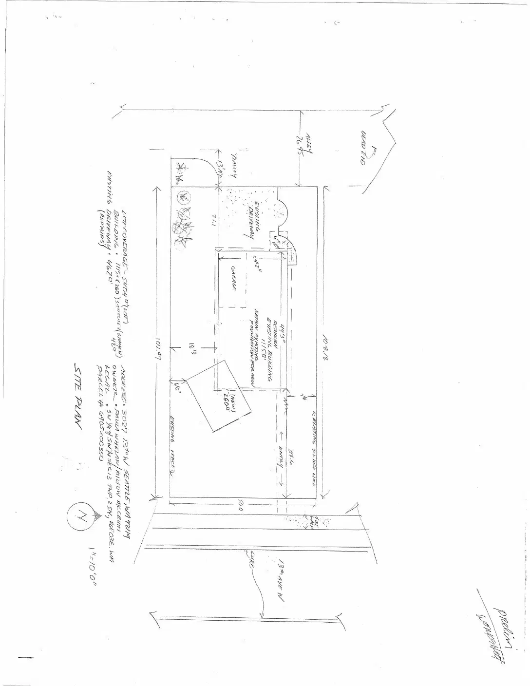 Site plan for 3027 13th Ave W