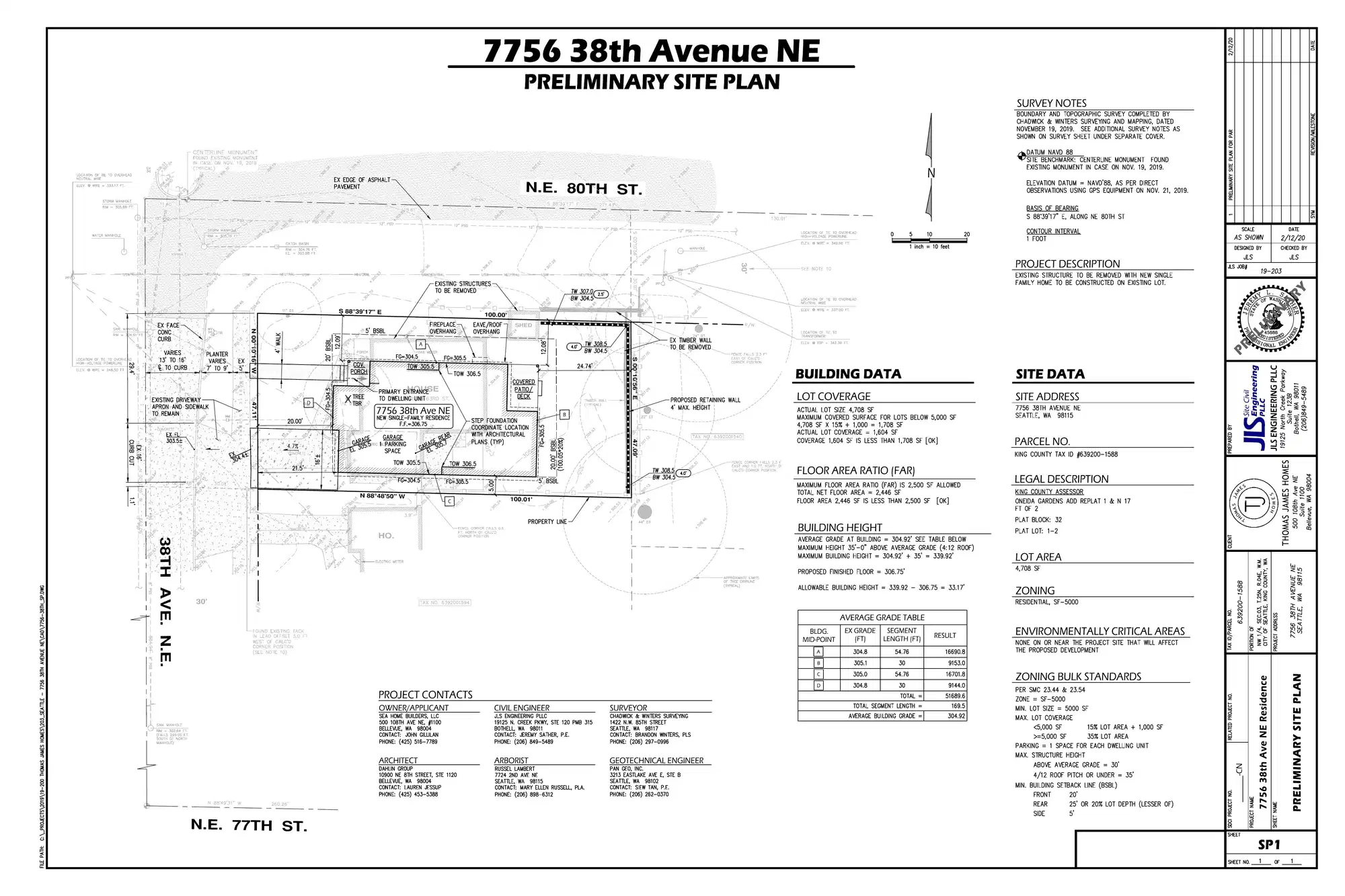 Site plan for 7756 38th Ave NE