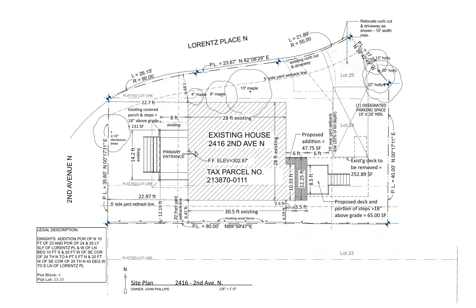 Site plan for 8912 17th Ave NE