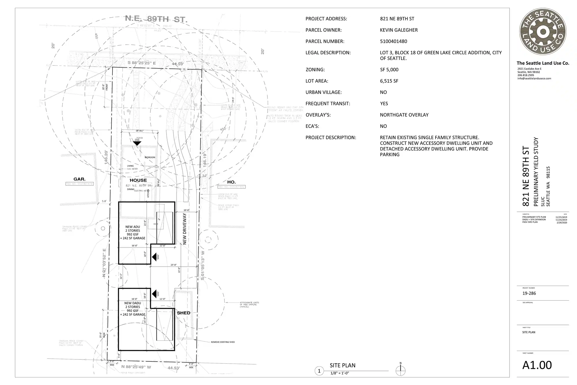 Site plan for 821 NE 89th St
