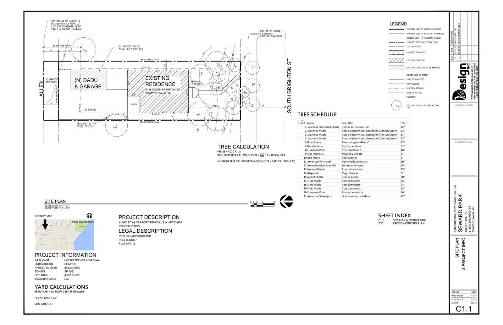 Site plan for 5146 S Brighton St