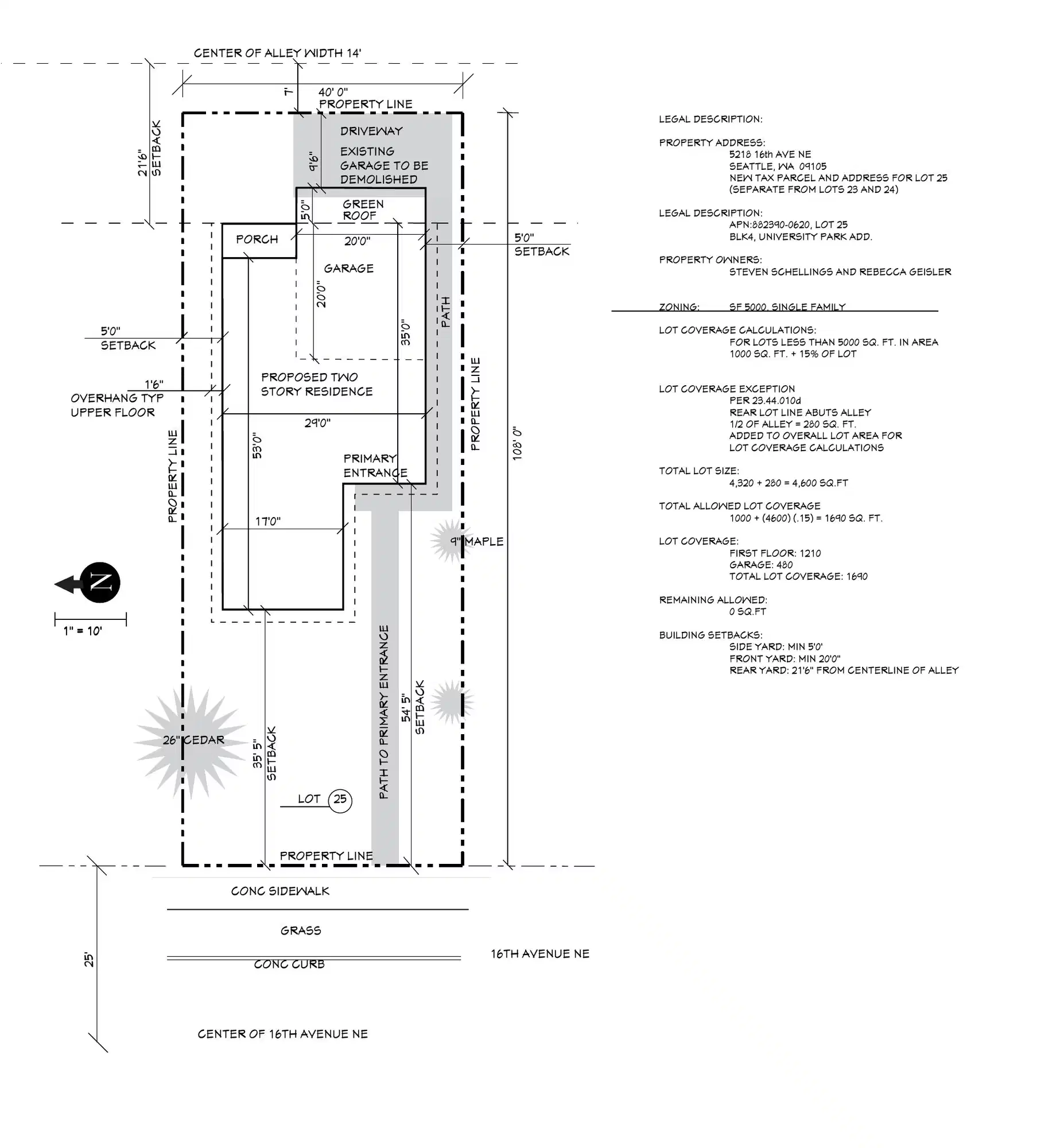 Site plan for 5222 16th Ave NE