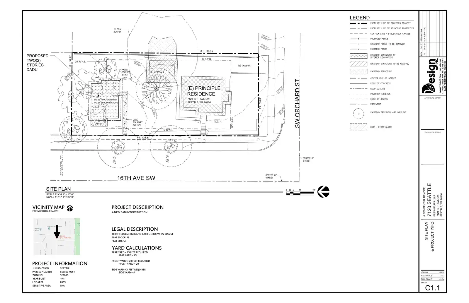 Site plan for 7120 16th Ave SW