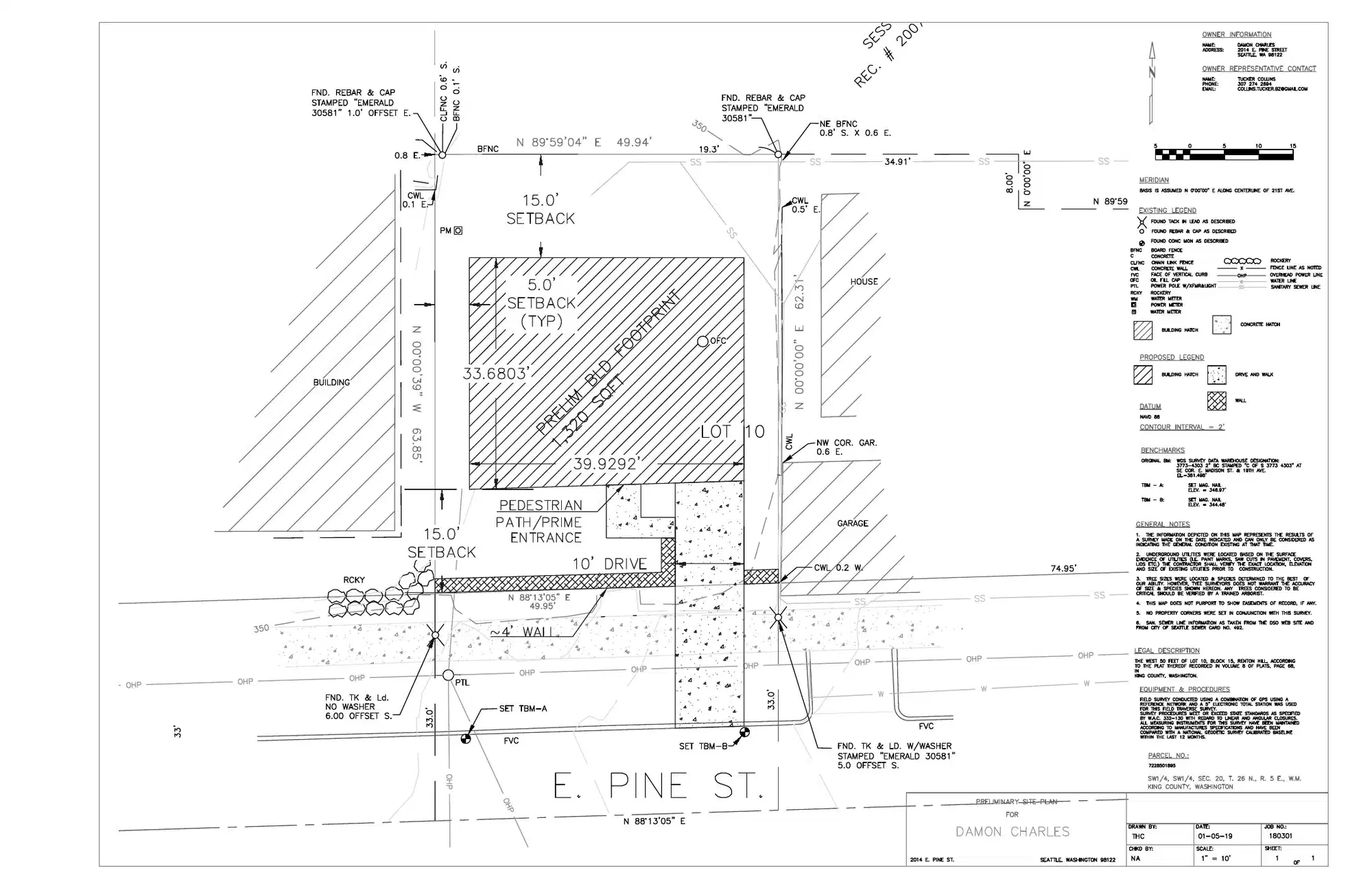 Site plan for 2014 E Pine St
