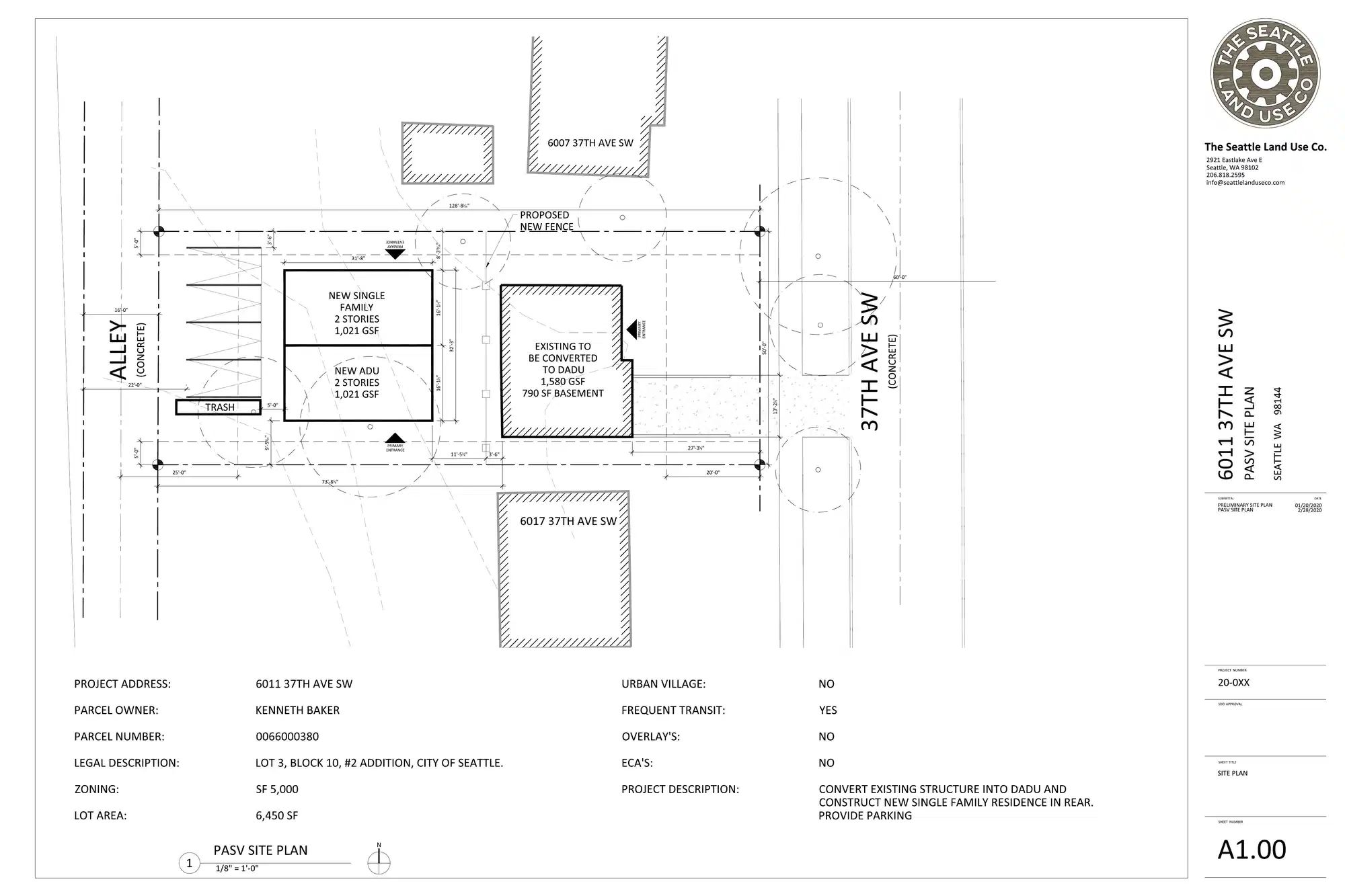 Site plan for 6011 37th Ave SW