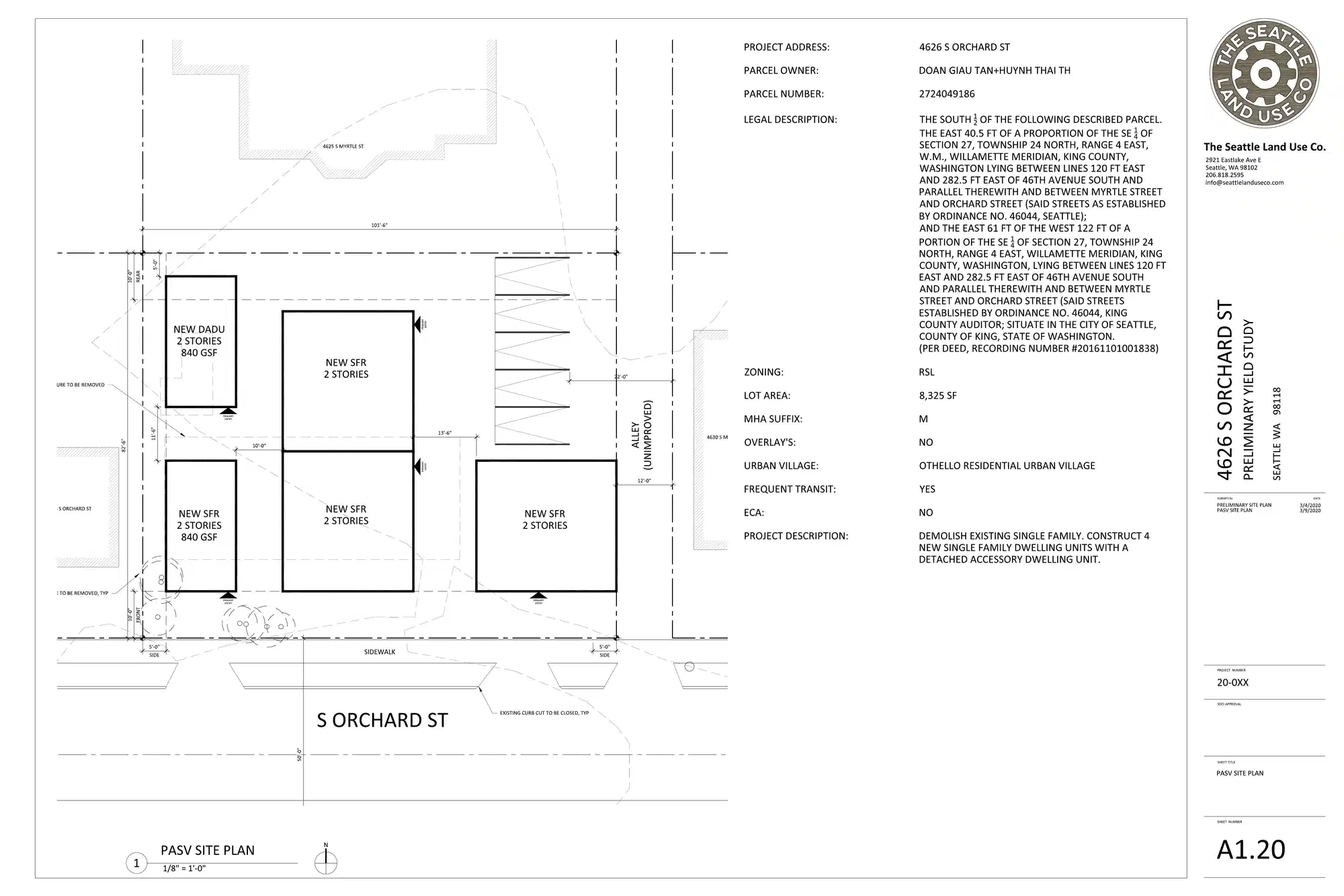 Site plan for 4624 S Orchard St